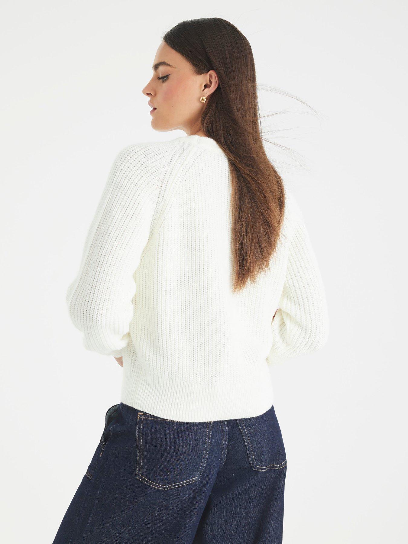 Image 2 of 4 of River Island Knitted Embroidered Strawberry Cardigan - Cream