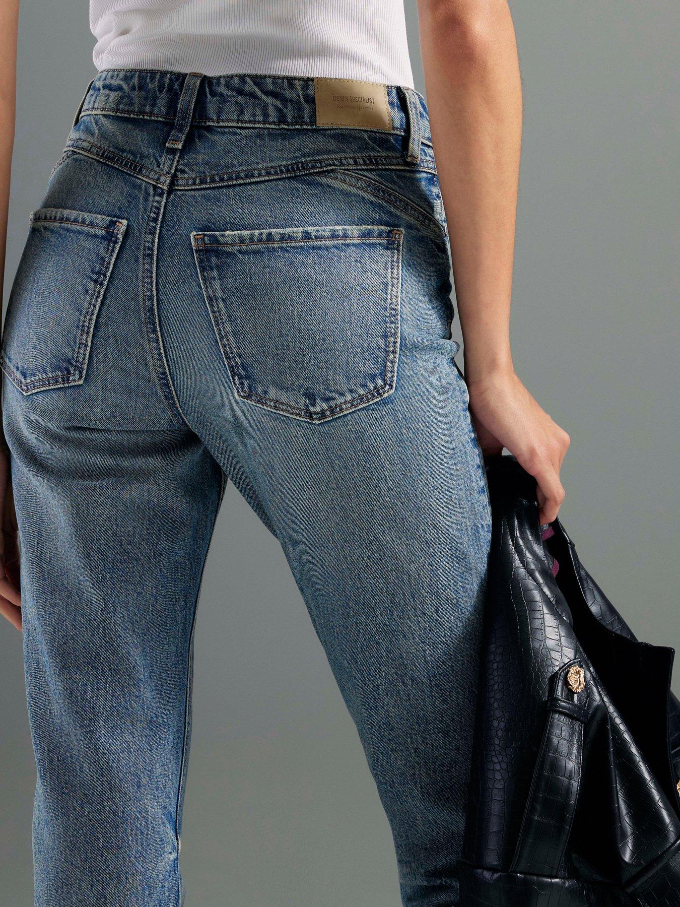 Image 2 of 4 of River Island Mom Sculpt Jeans - Blue