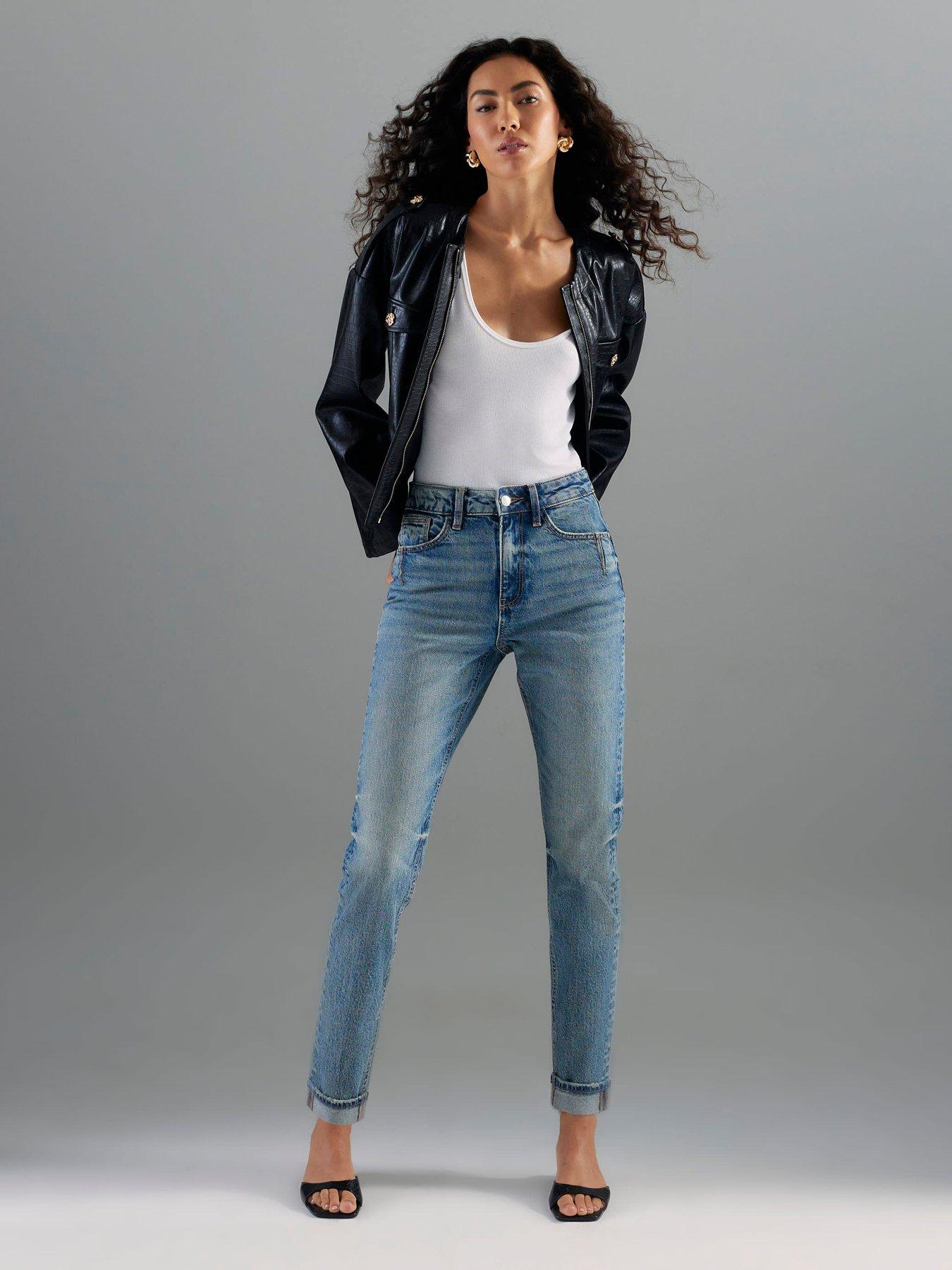 Image 3 of 4 of River Island Mom Sculpt Jeans - Blue