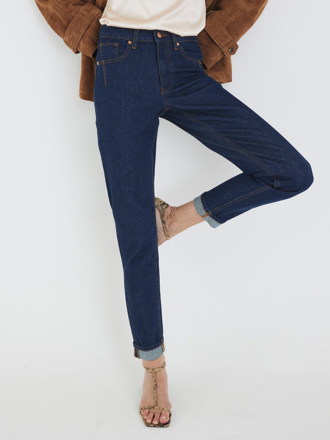 undefined High Rise Mom Jeans - Blue