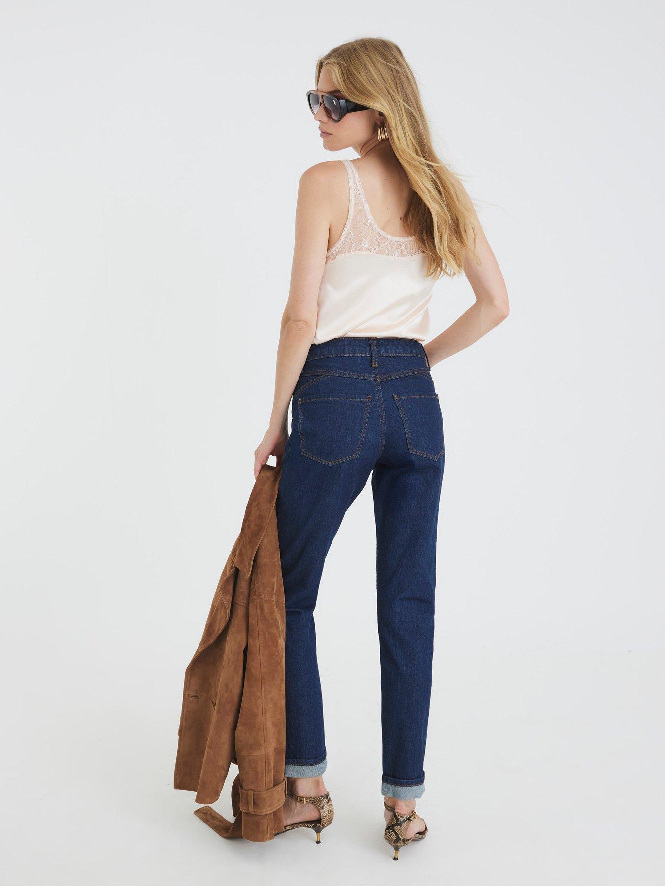 Image 2 of 4 of River Island High Rise Mom Jeans - Blue