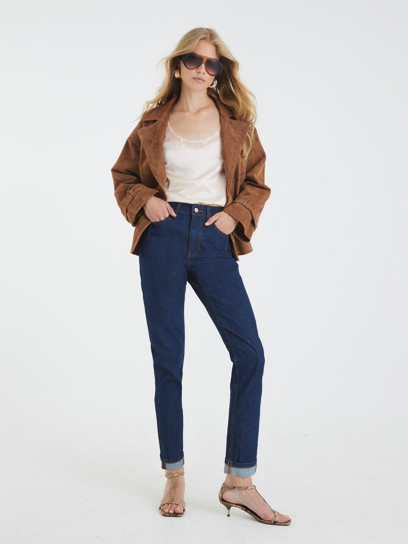 Image 3 of 4 of River Island High Rise Mom Jeans - Blue