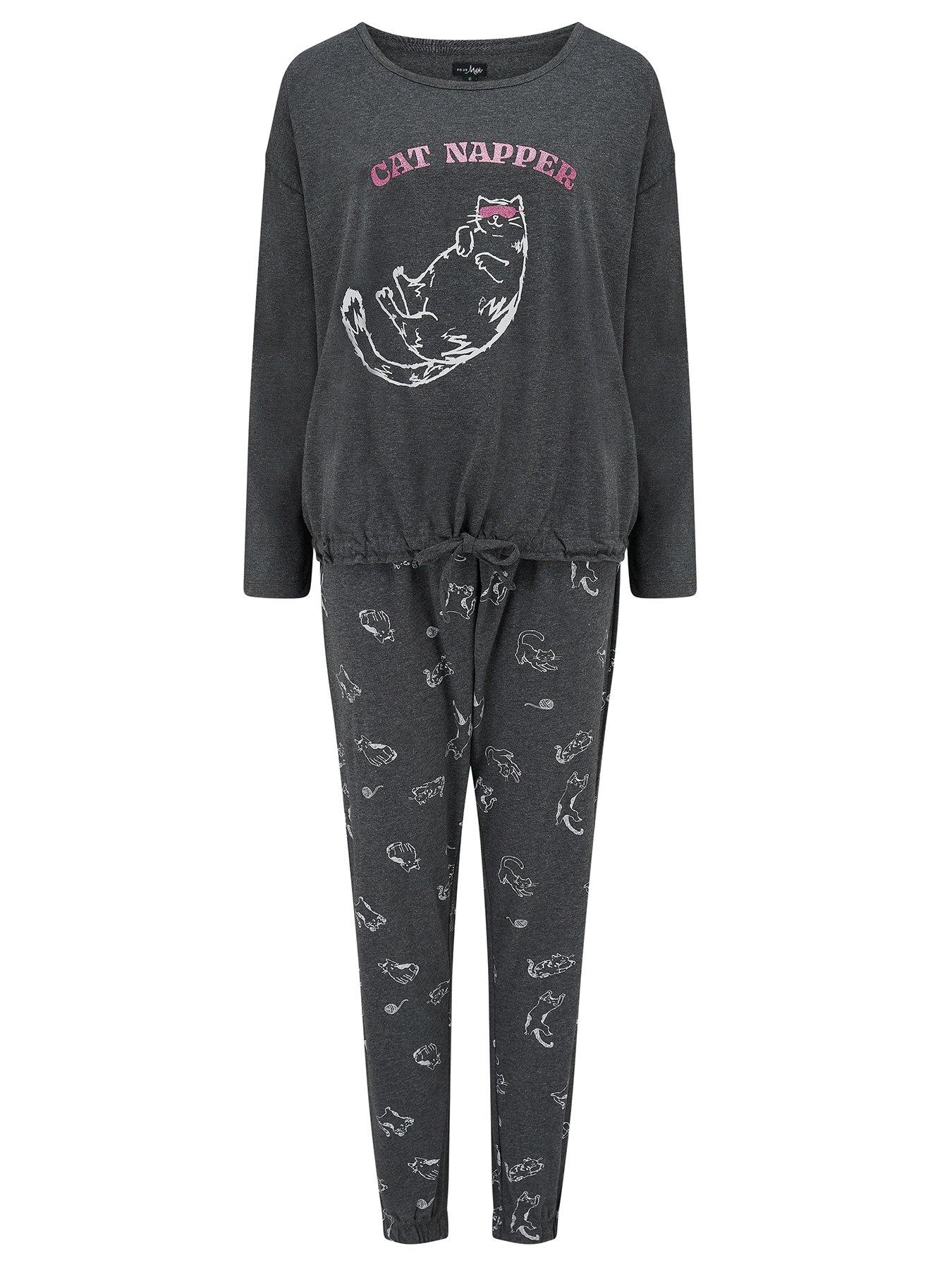  image of pour-moi-jersey-cotton-cat-pyjama-set