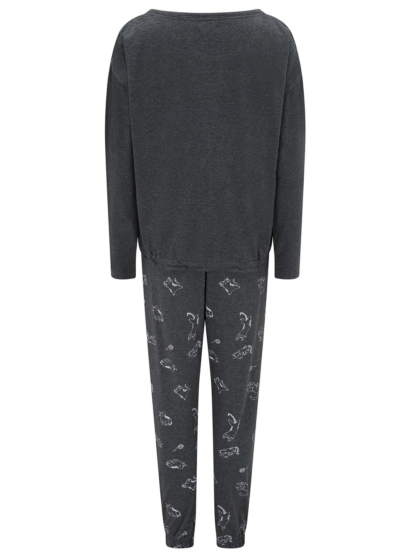  image of pour-moi-jersey-cotton-cat-pyjama-set