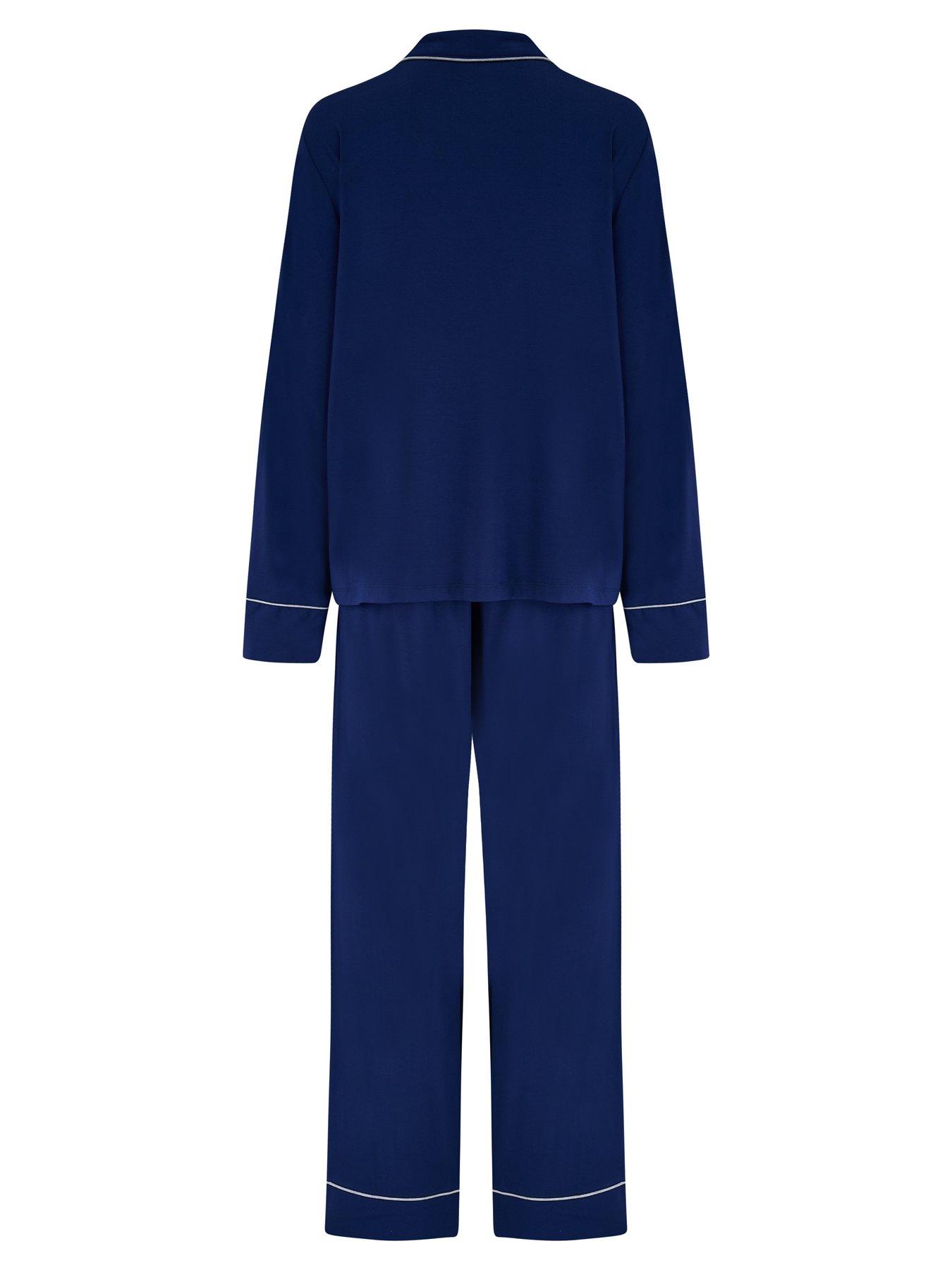  image of pour-moi-bamboo-jersey-button-through-revere-collar-pyjama-set