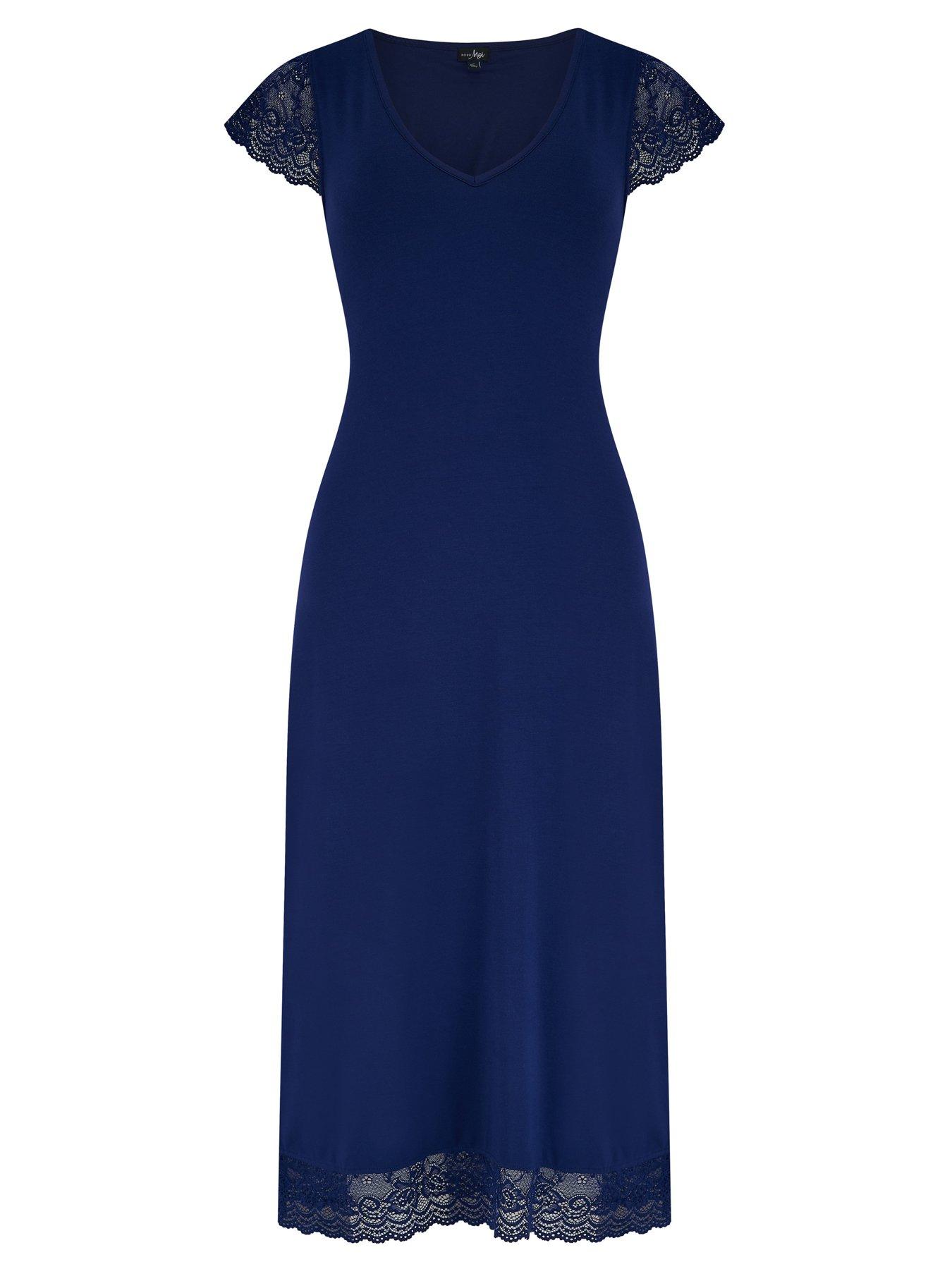  image of pour-moi-bamboo-jersey-lace-hidden-support-midi-chemise