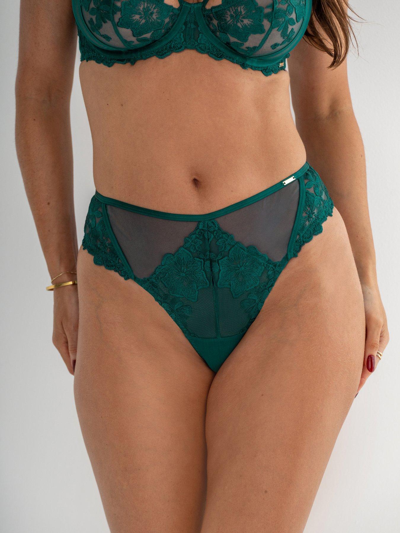 Image 2 of 4 of Pour Moi India Bold Floral High Leg Midi Brief