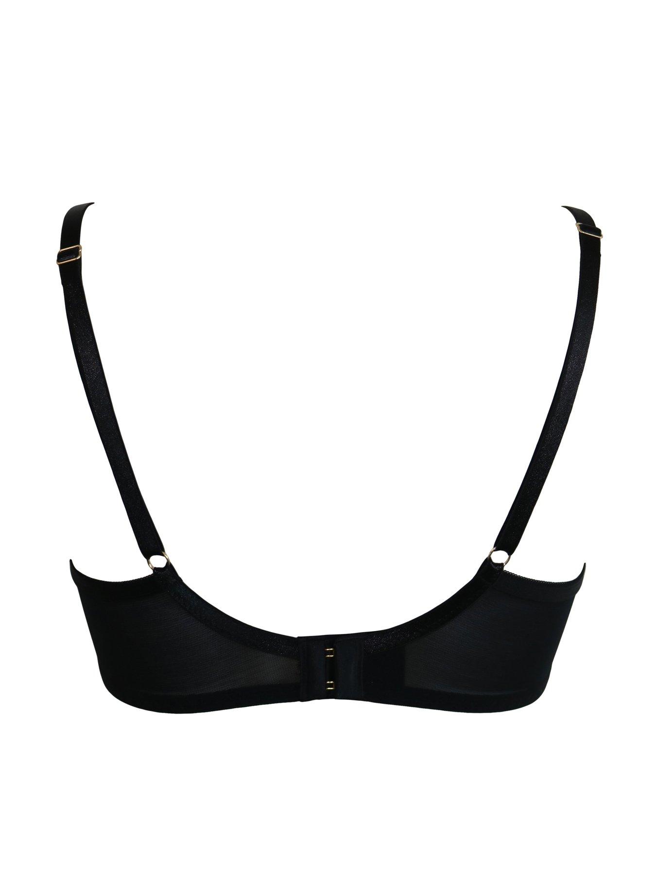  image of pour-moi-queen-bee-gold-embroidery-non-padded-bra