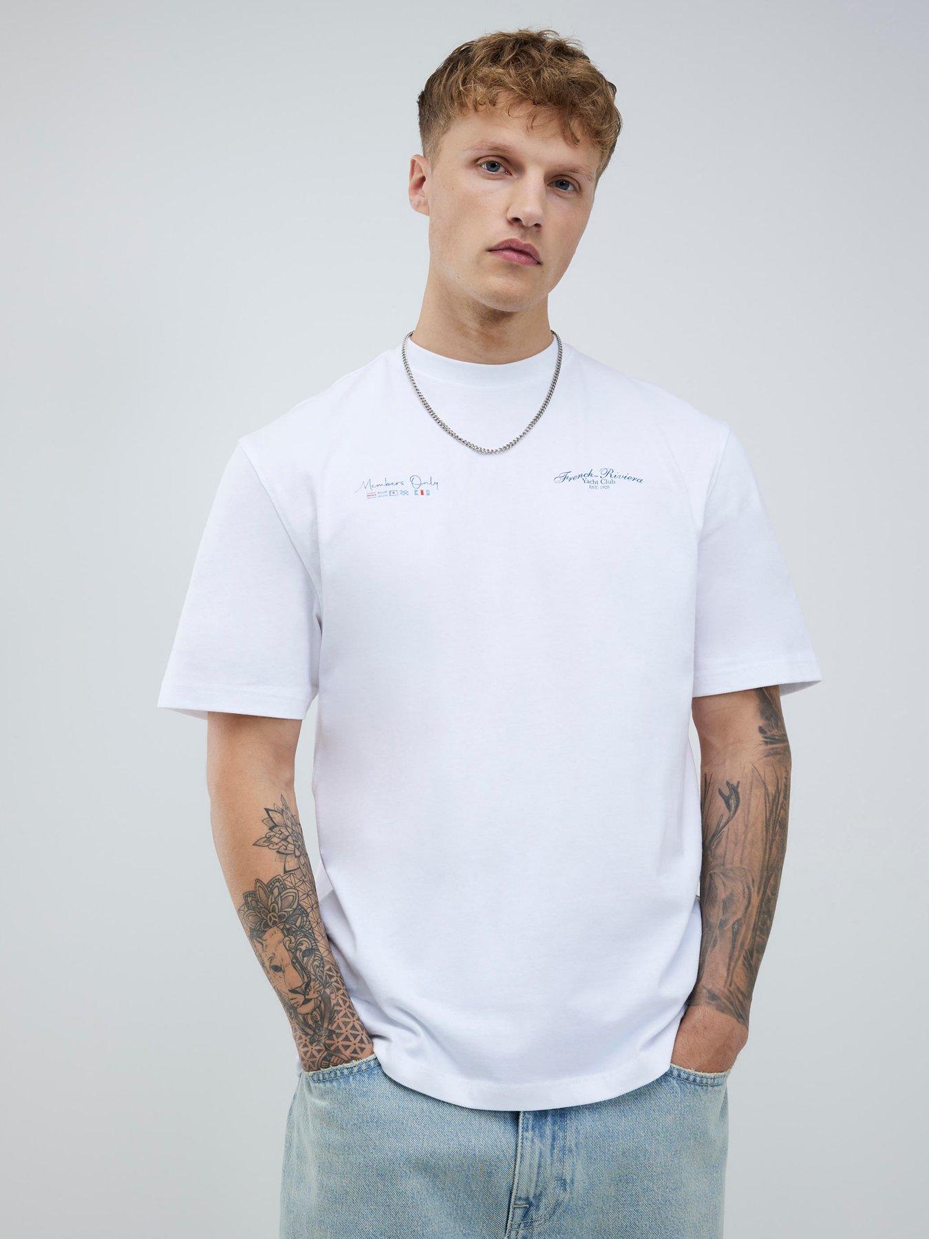 Image 2 of 4 of River Island Regular Fit French Riviera T-shirt - White