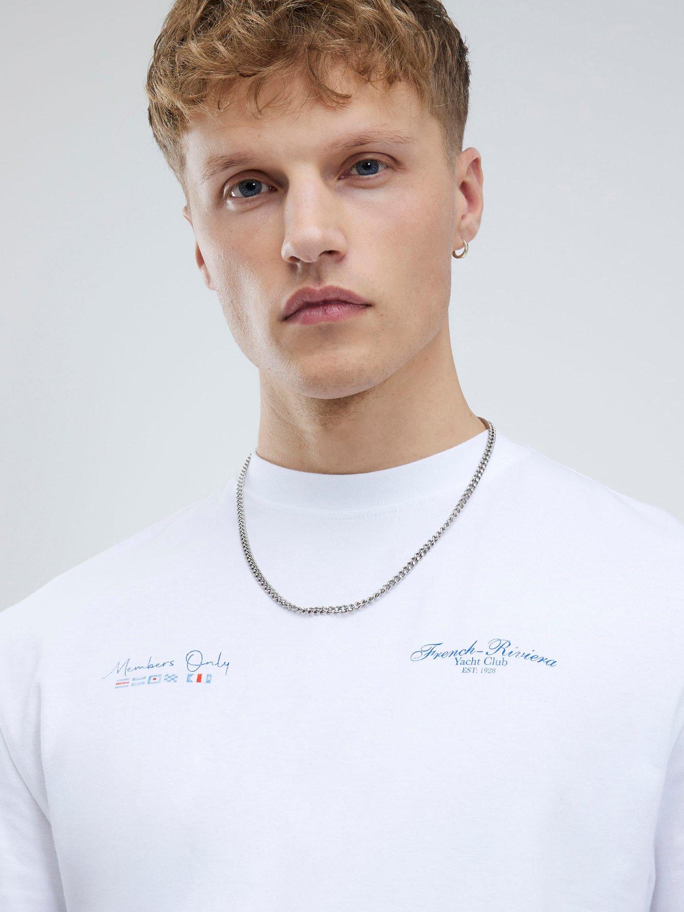 Image 4 of 4 of River Island Regular Fit French Riviera T-shirt - White