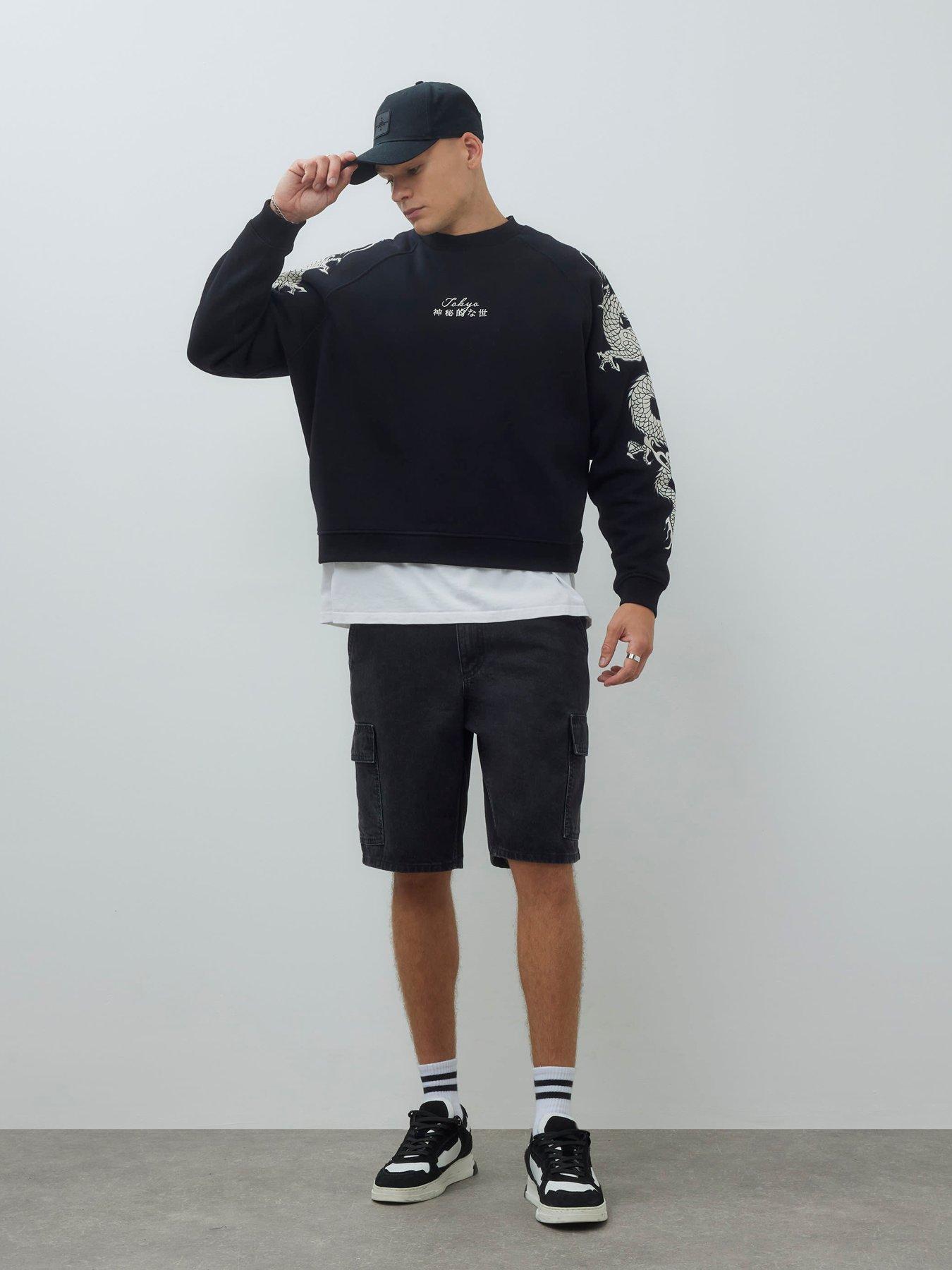 undefined Japanese Dragon Long Sleeve Sweatshirt - Black