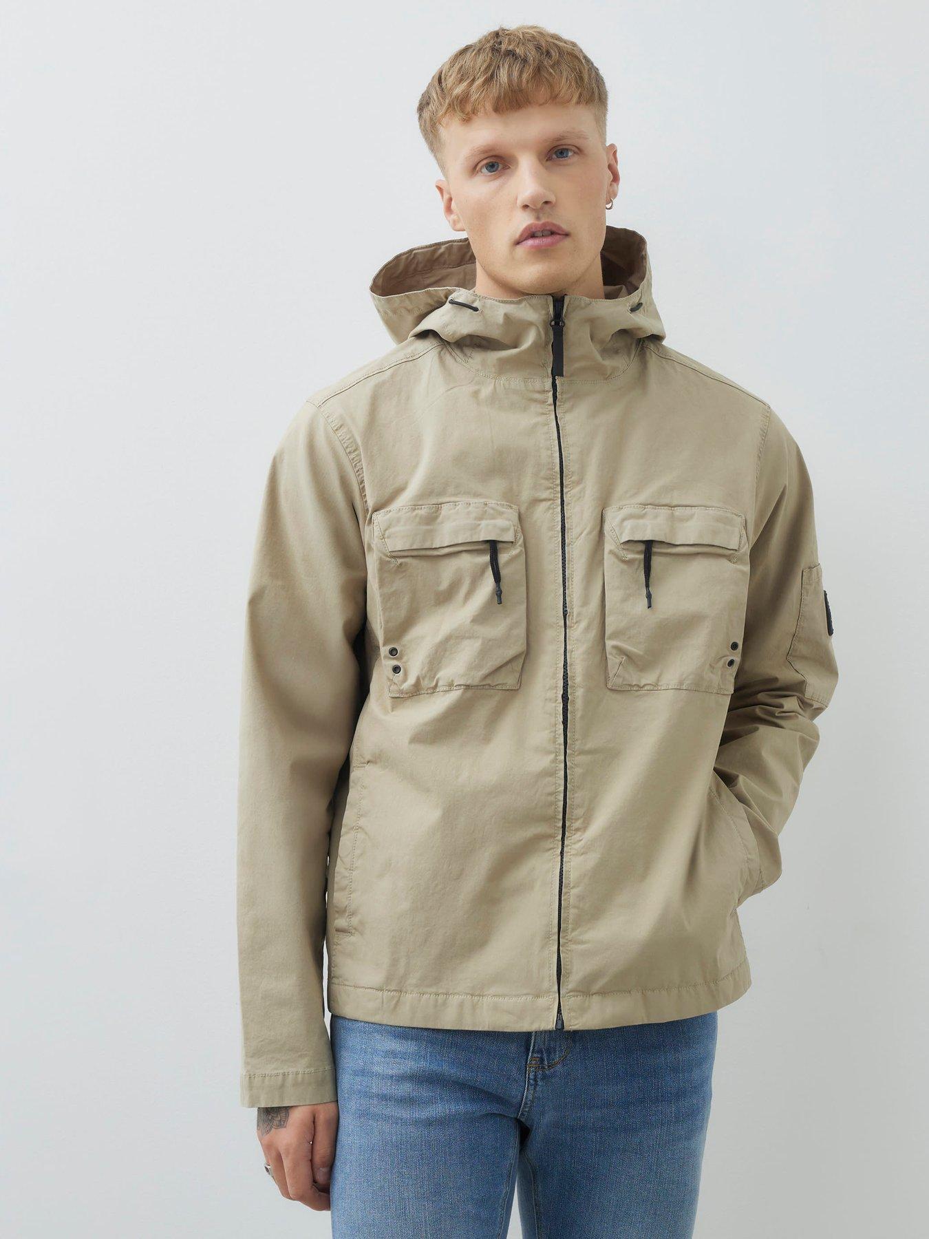 undefined Beige Hooded Washed Jacket - Natural