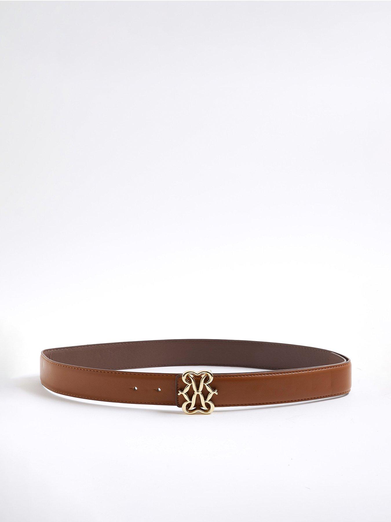  image of river-island-ri-swirl-buckle-belt-brown