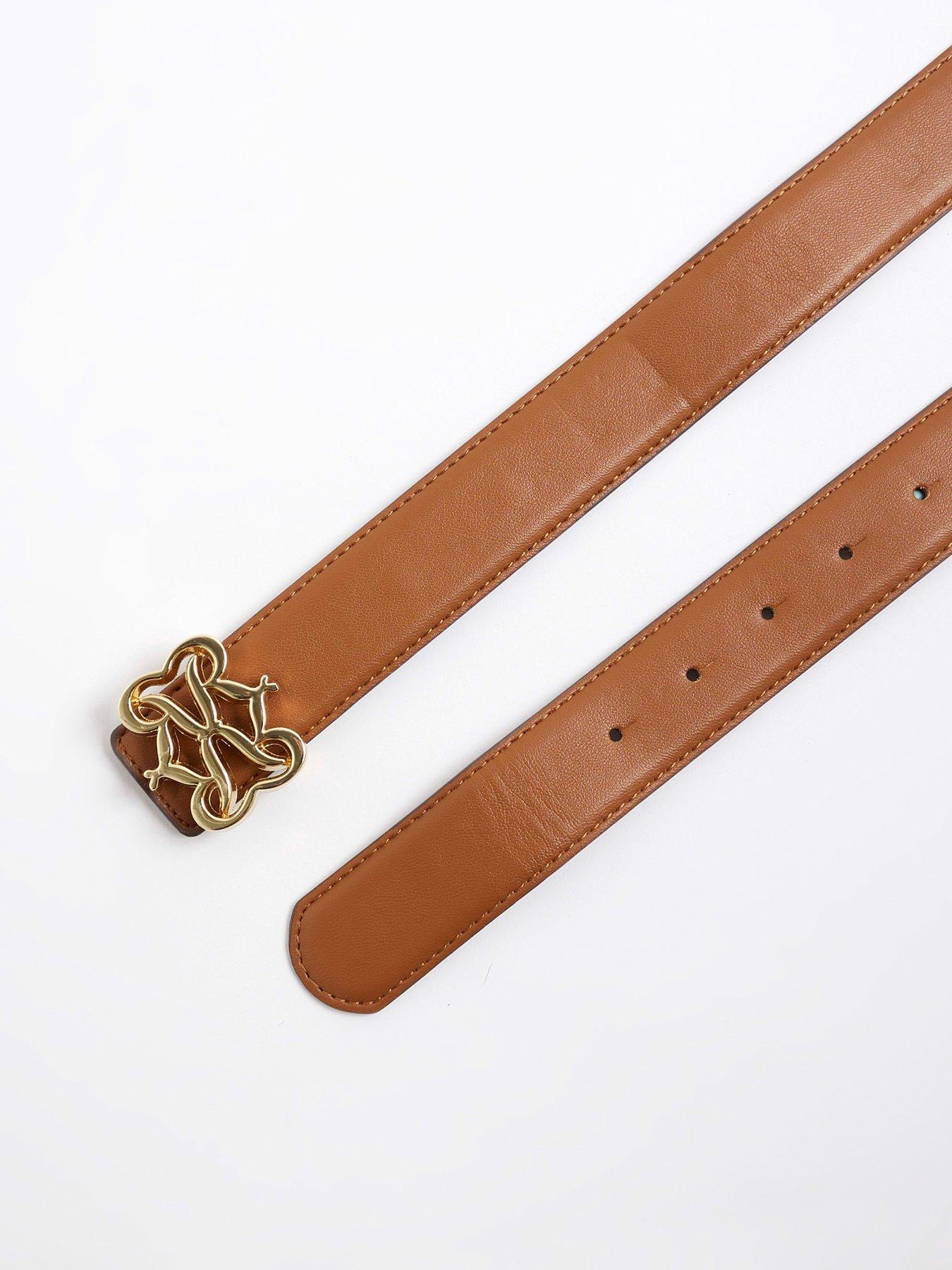  image of river-island-ri-swirl-buckle-belt-brown