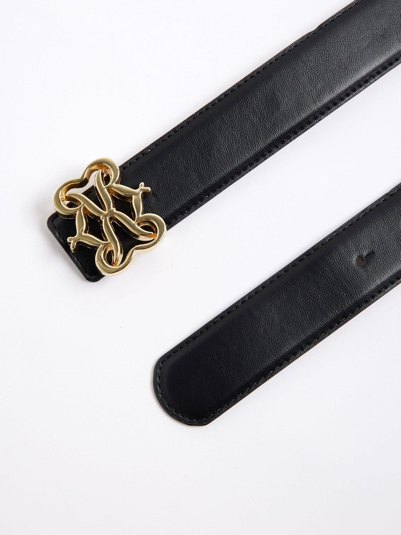  image of river-island-ri-swirl-buckle-belt-black