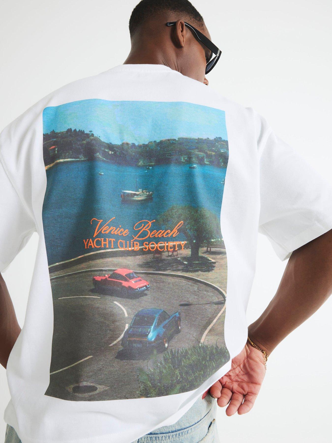 River Island Oversized Fit Yacht Club Car T-shirt - White