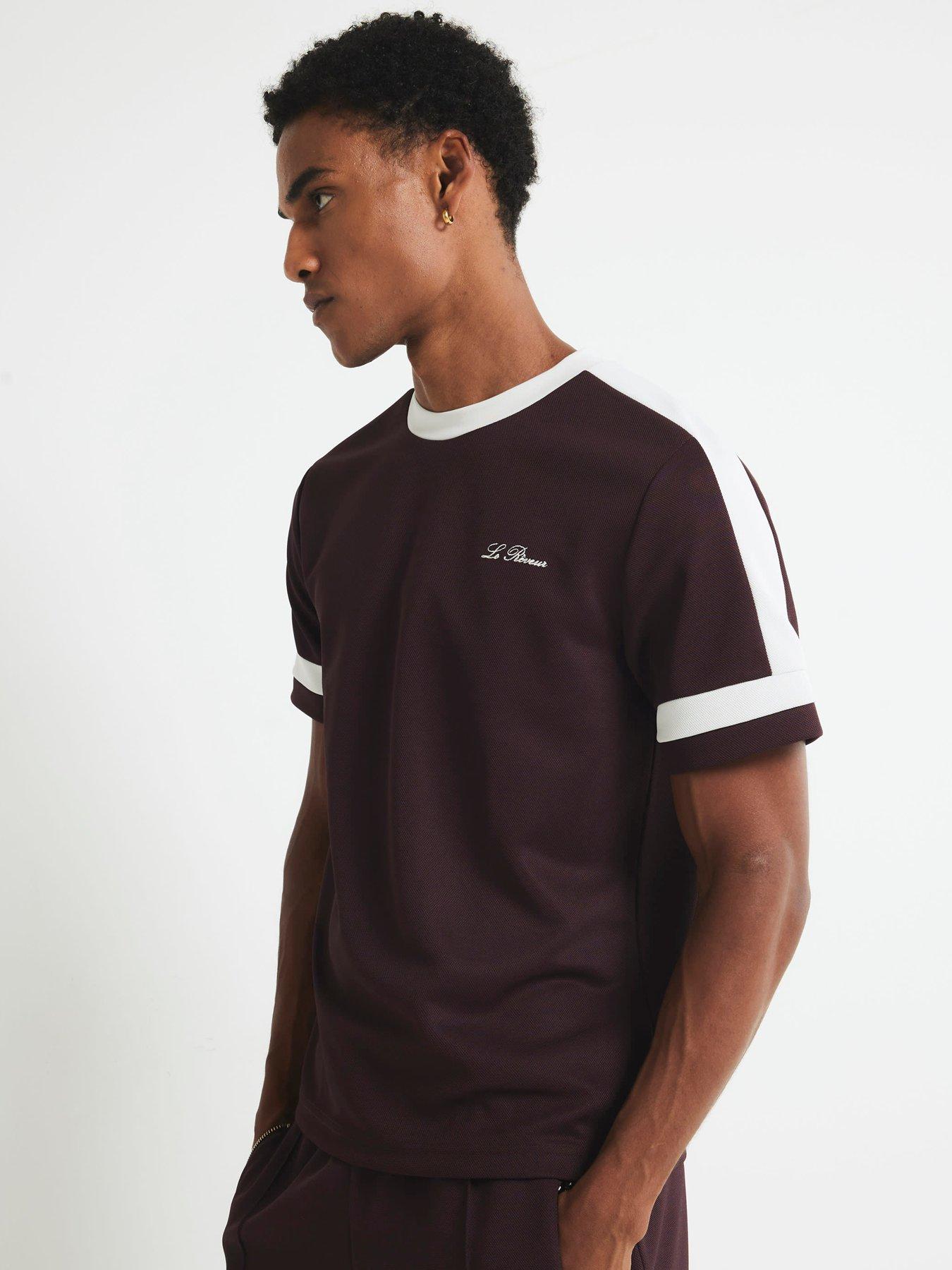 Image 4 of 4 of River Island Slim Fit Colour Block T-shirt - Red