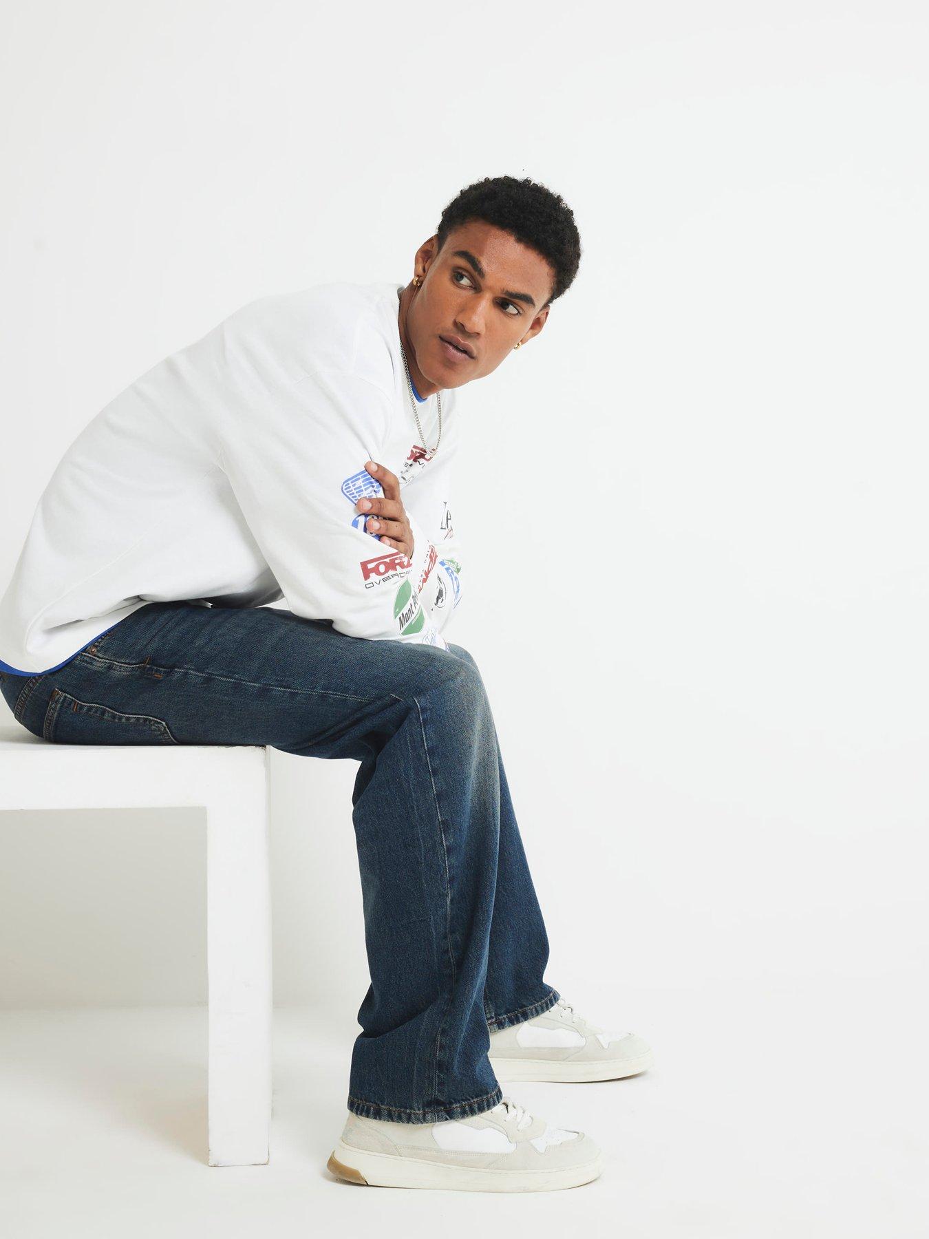 Image 1 of 4 of River Island Loose Fit Jeans - Blue