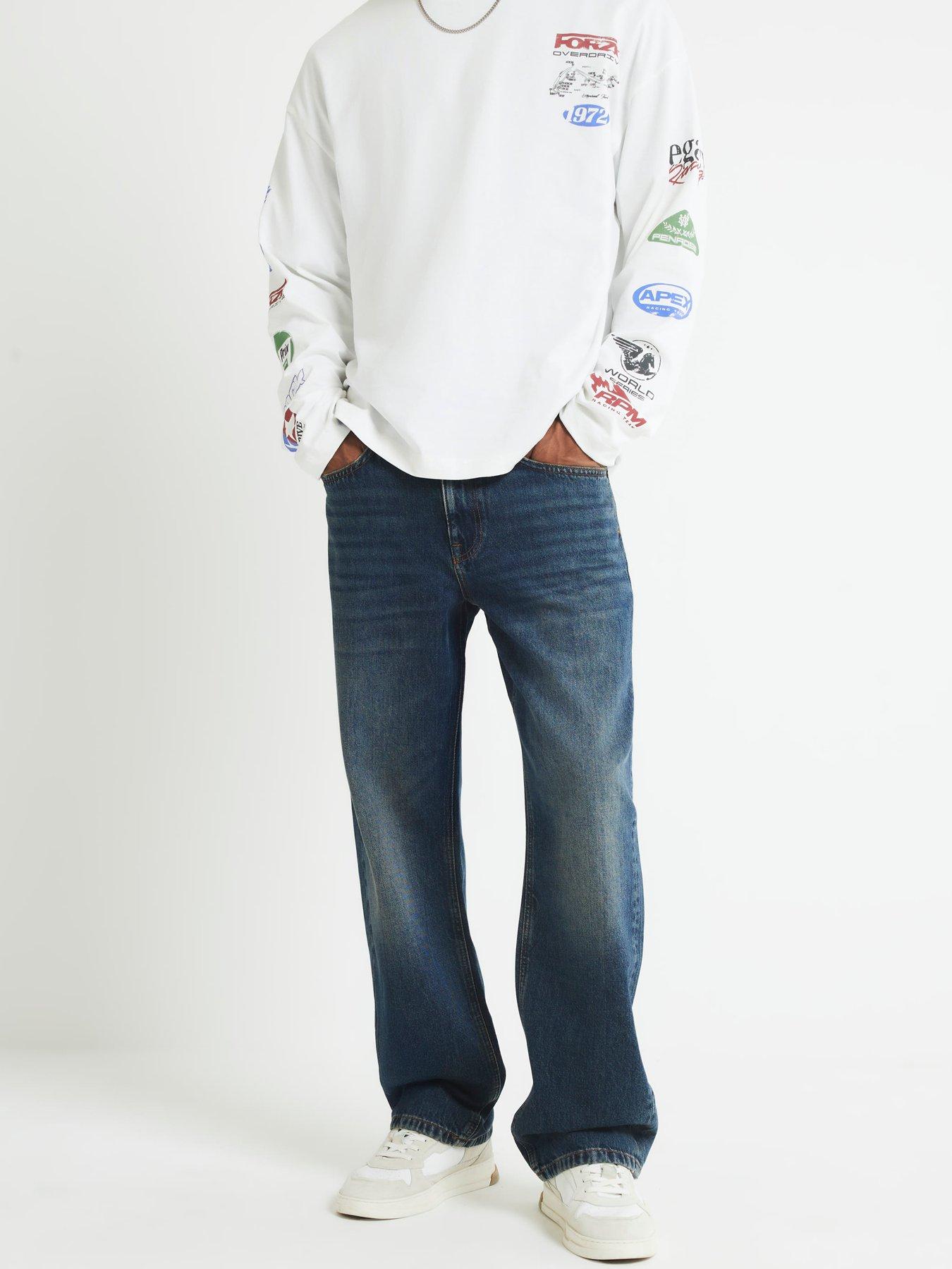 Image 4 of 4 of River Island Loose Fit Jeans - Blue