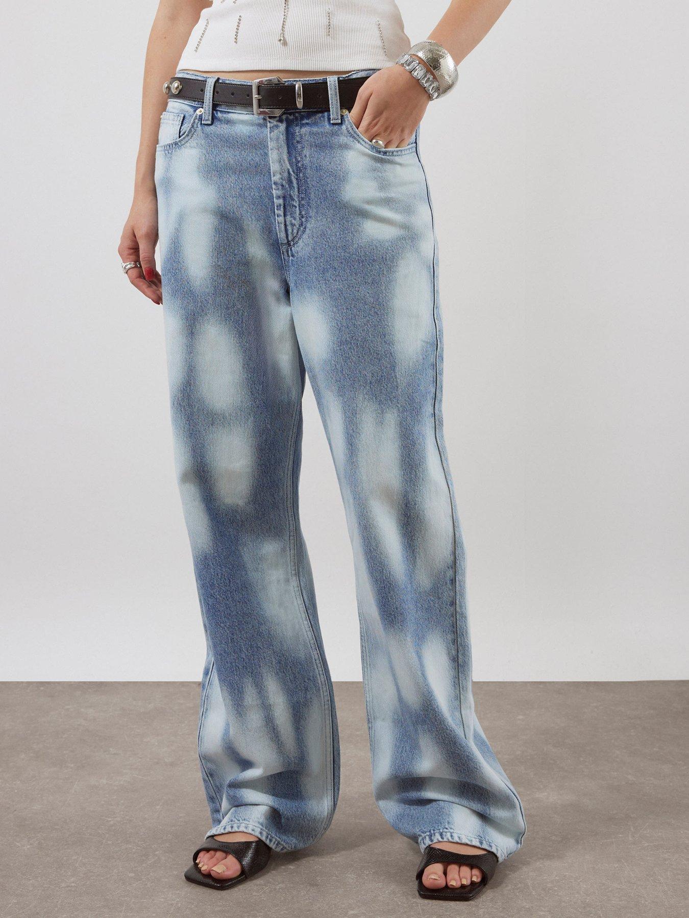  image of river-island-high-rise-relaxed-straight-leg-jeans-blue