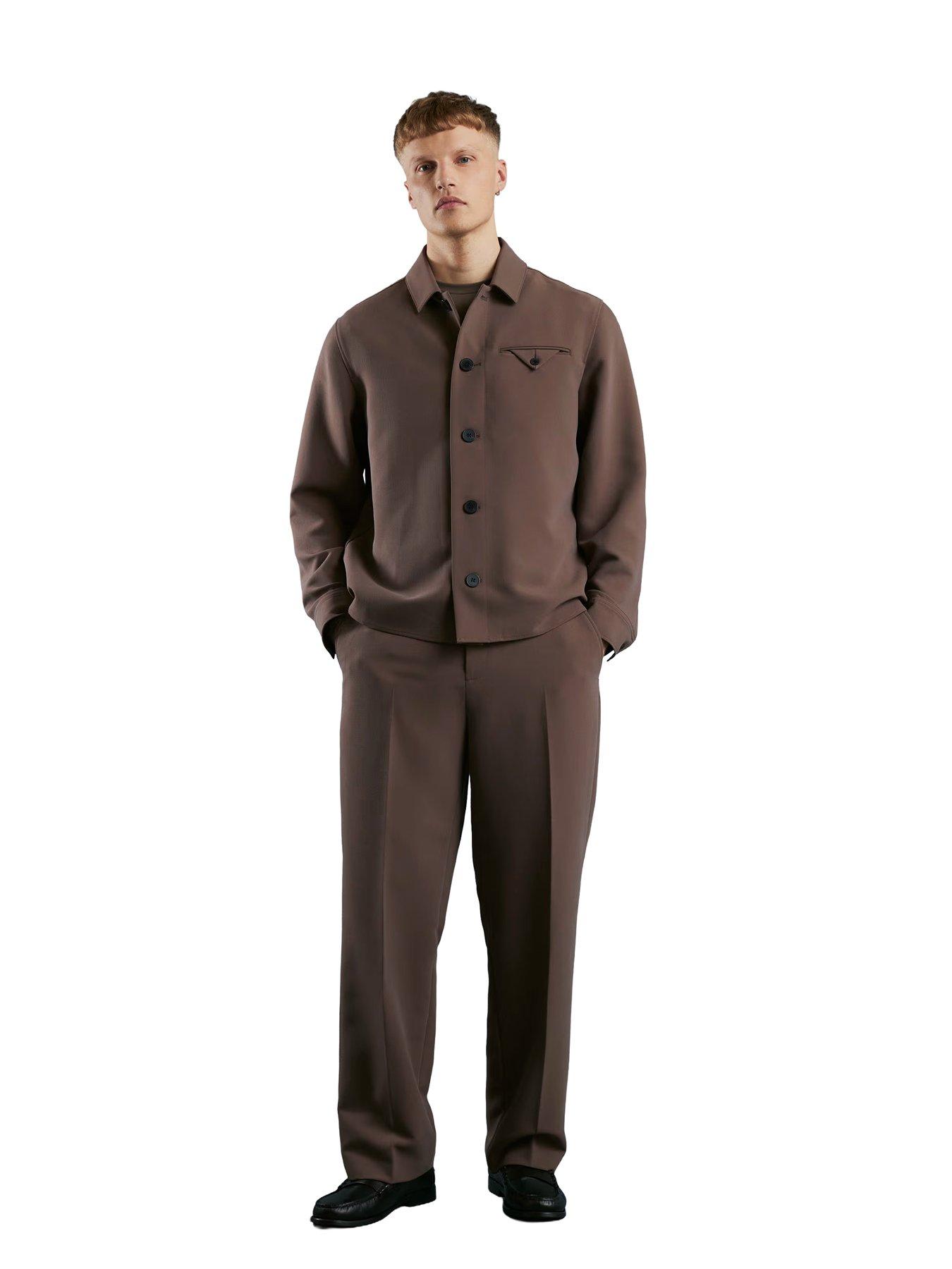 Image 2 of 4 of River Island Button Up Pocket Overshirt - Brown