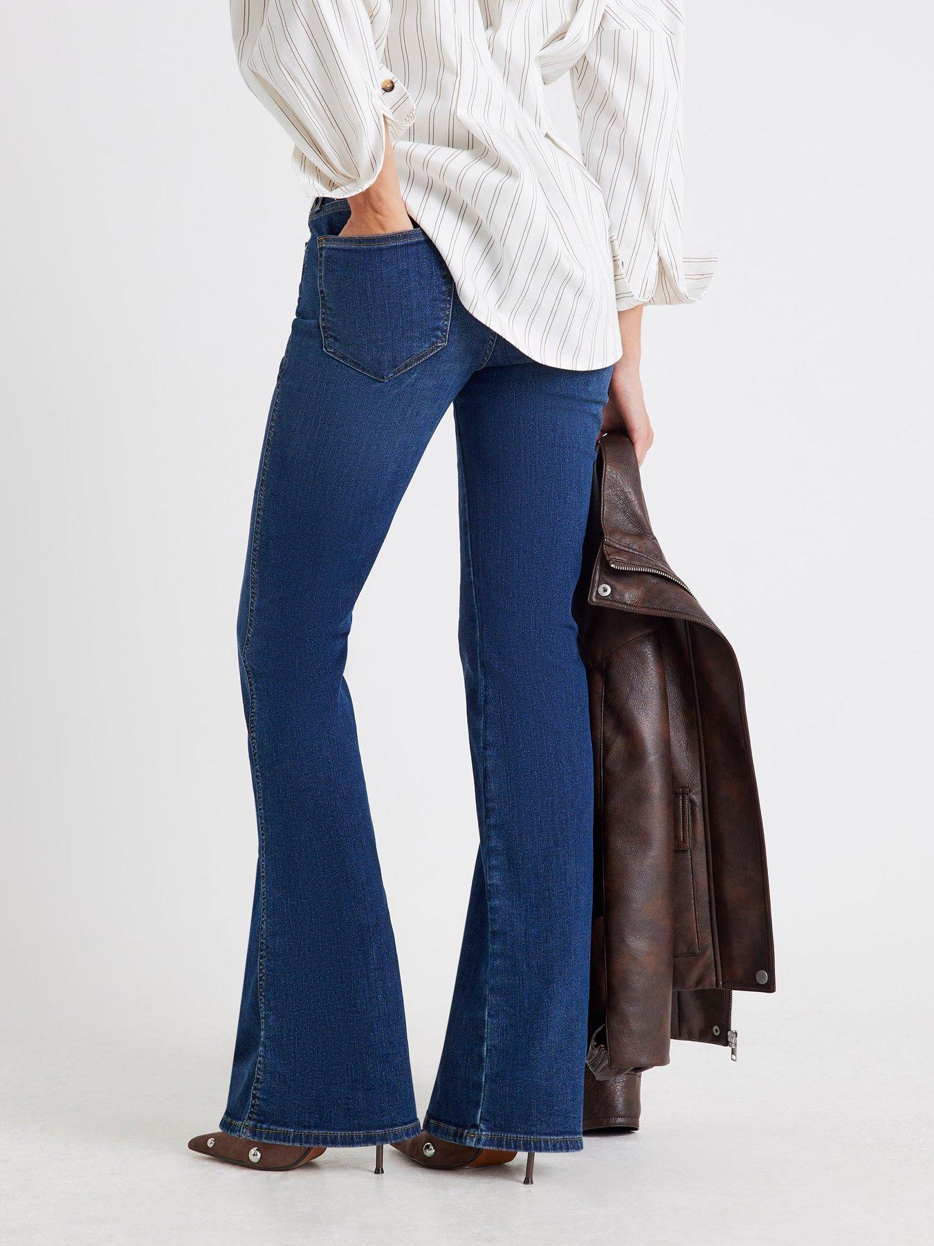 Image 2 of 4 of River Island Mid Rise Bootcut Jeans - Blue