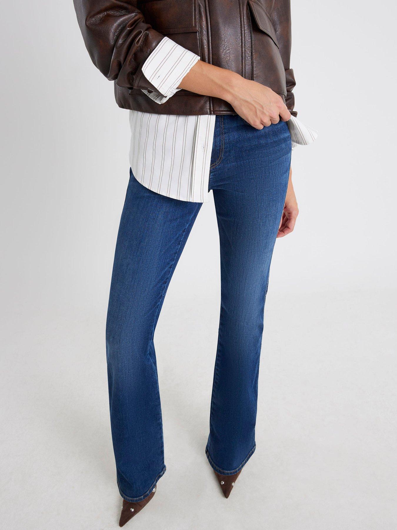 Image 4 of 4 of River Island Mid Rise Bootcut Jeans - Blue