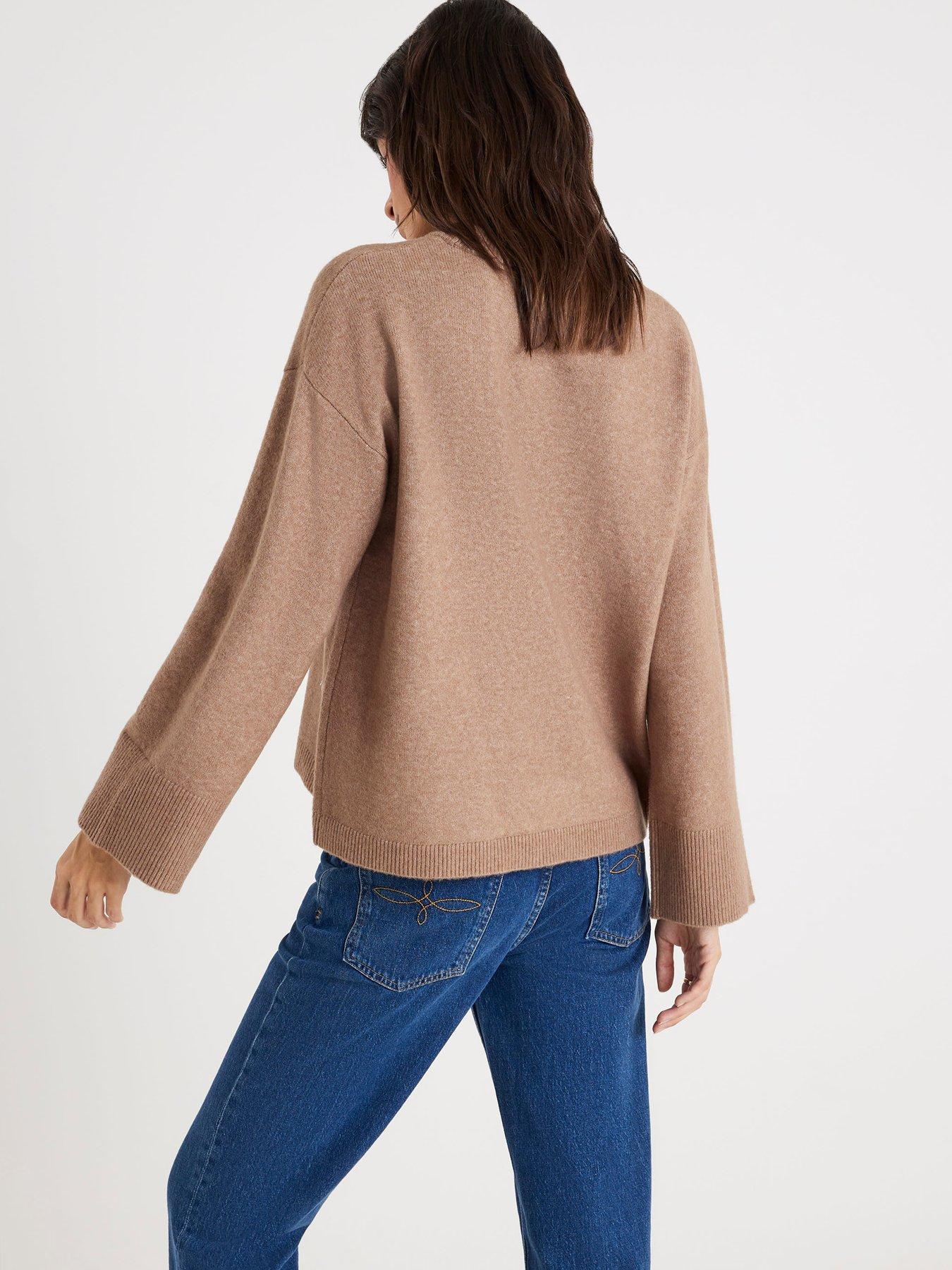 Image 2 of 4 of River Island Crew Neck Knitted Jumper - Brown
