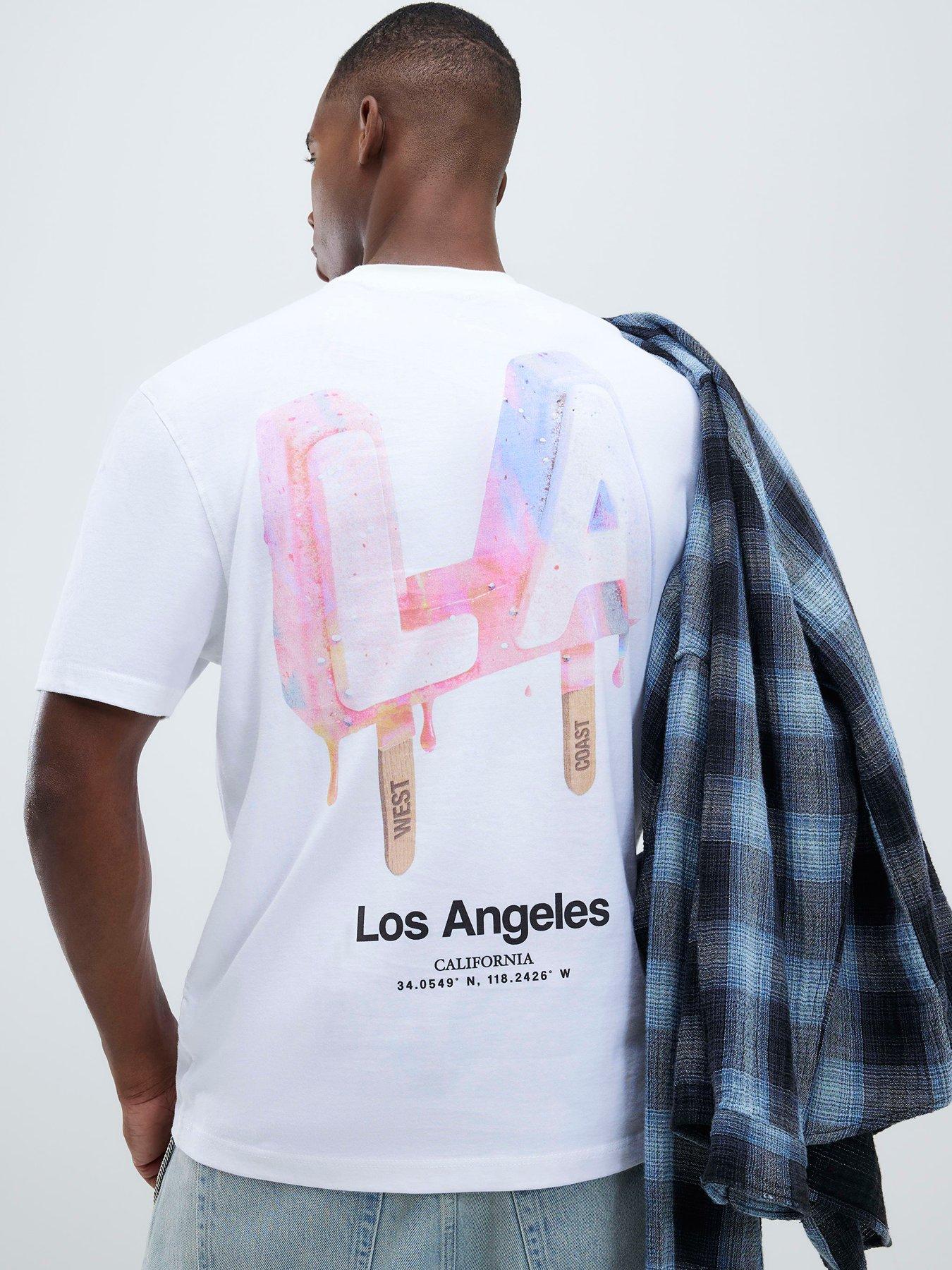  image of river-island-regular-fit-la-ice-cream-t-shirt-white