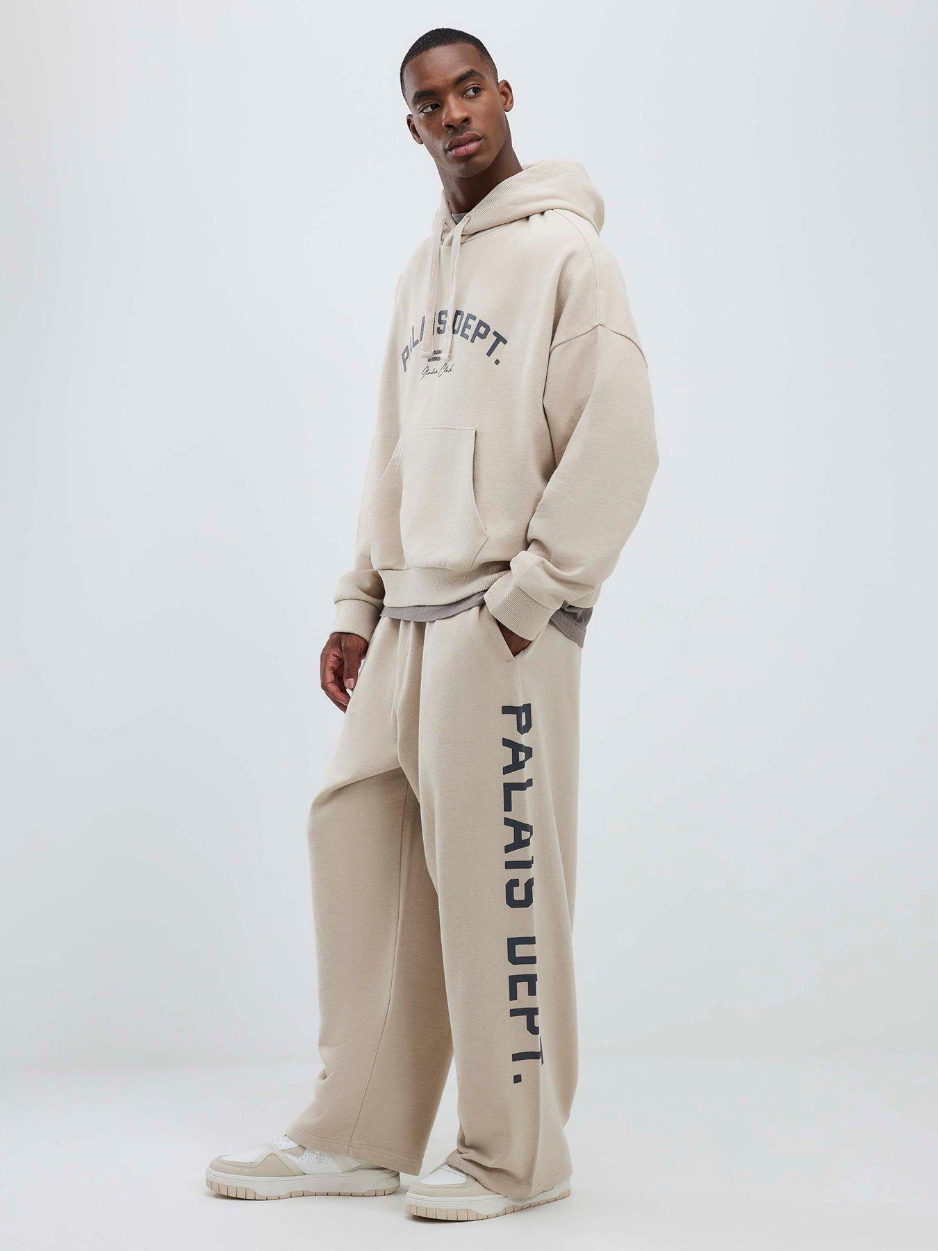 River Island Beige Palais Dept Wide Leg Joggers - Cream