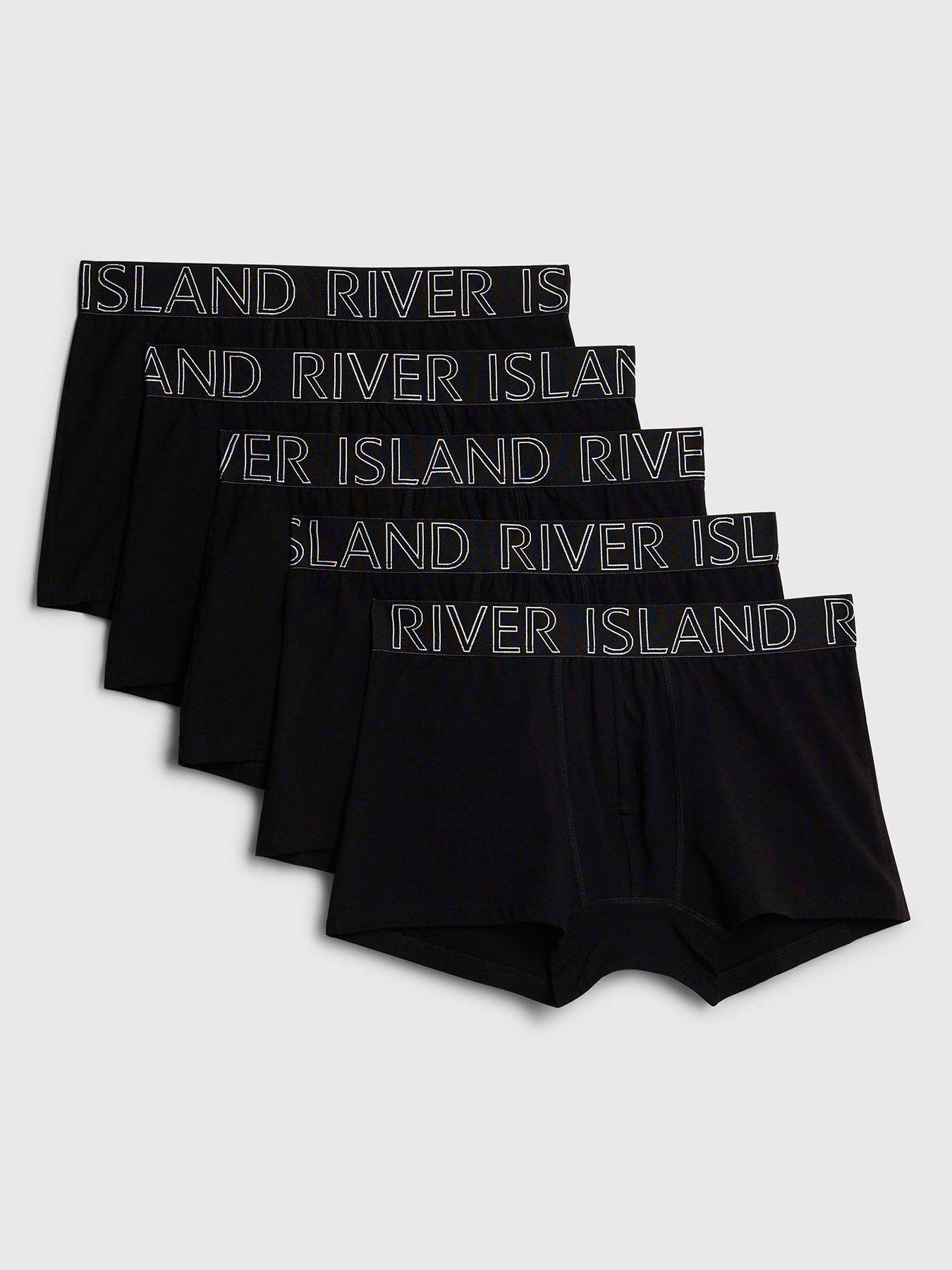 Image 1 of 3 of River Island Pack Of 5 Trunks - Black