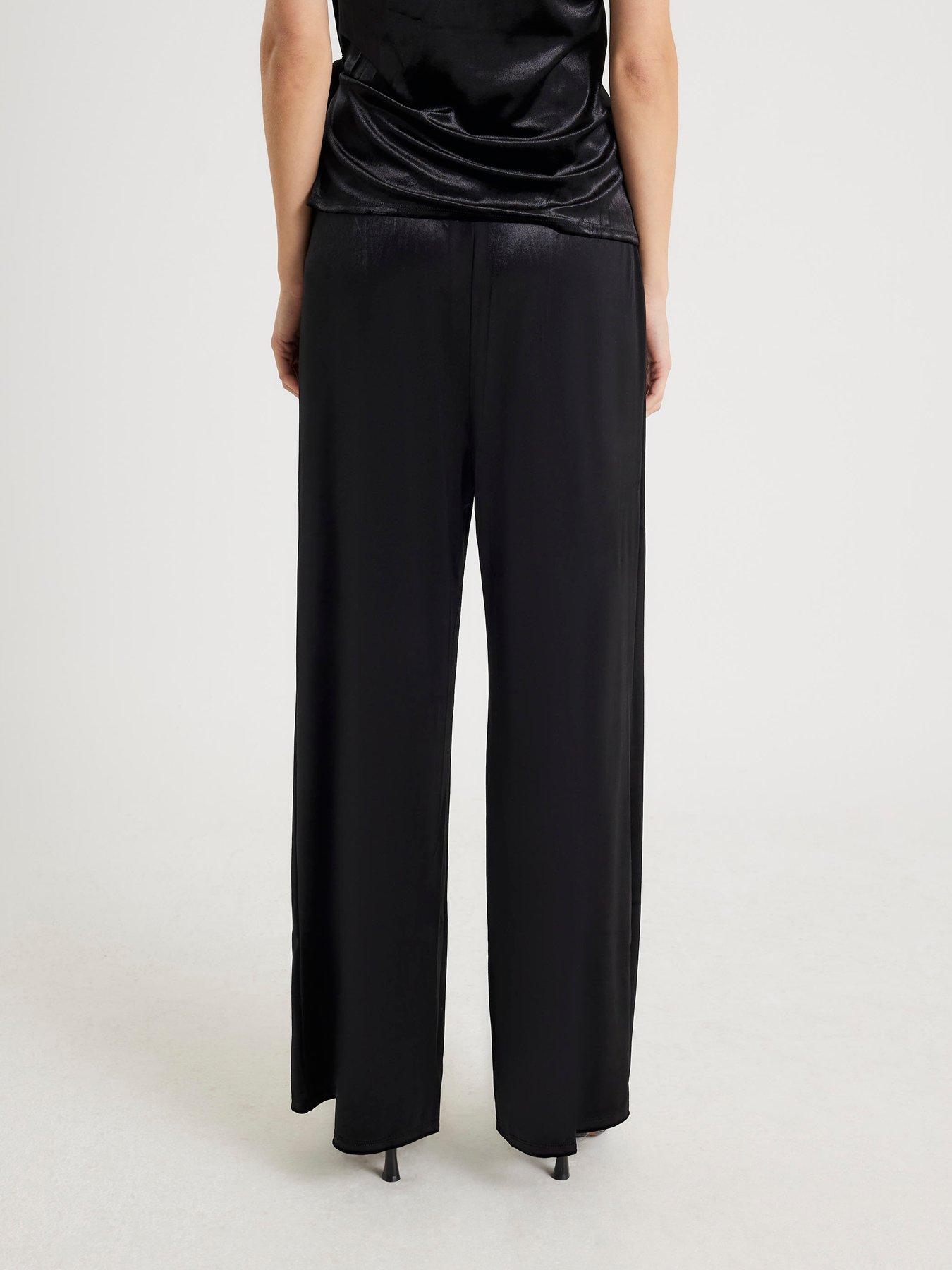  image of river-island-velvet-wide-leg-jogger-black