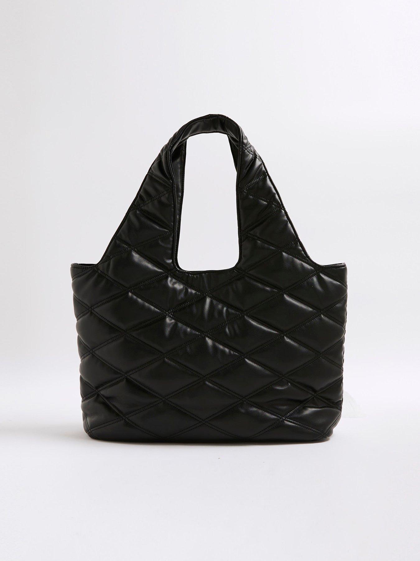  image of river-island-oversized-quilted-rr-tassel-slouch-bag-black