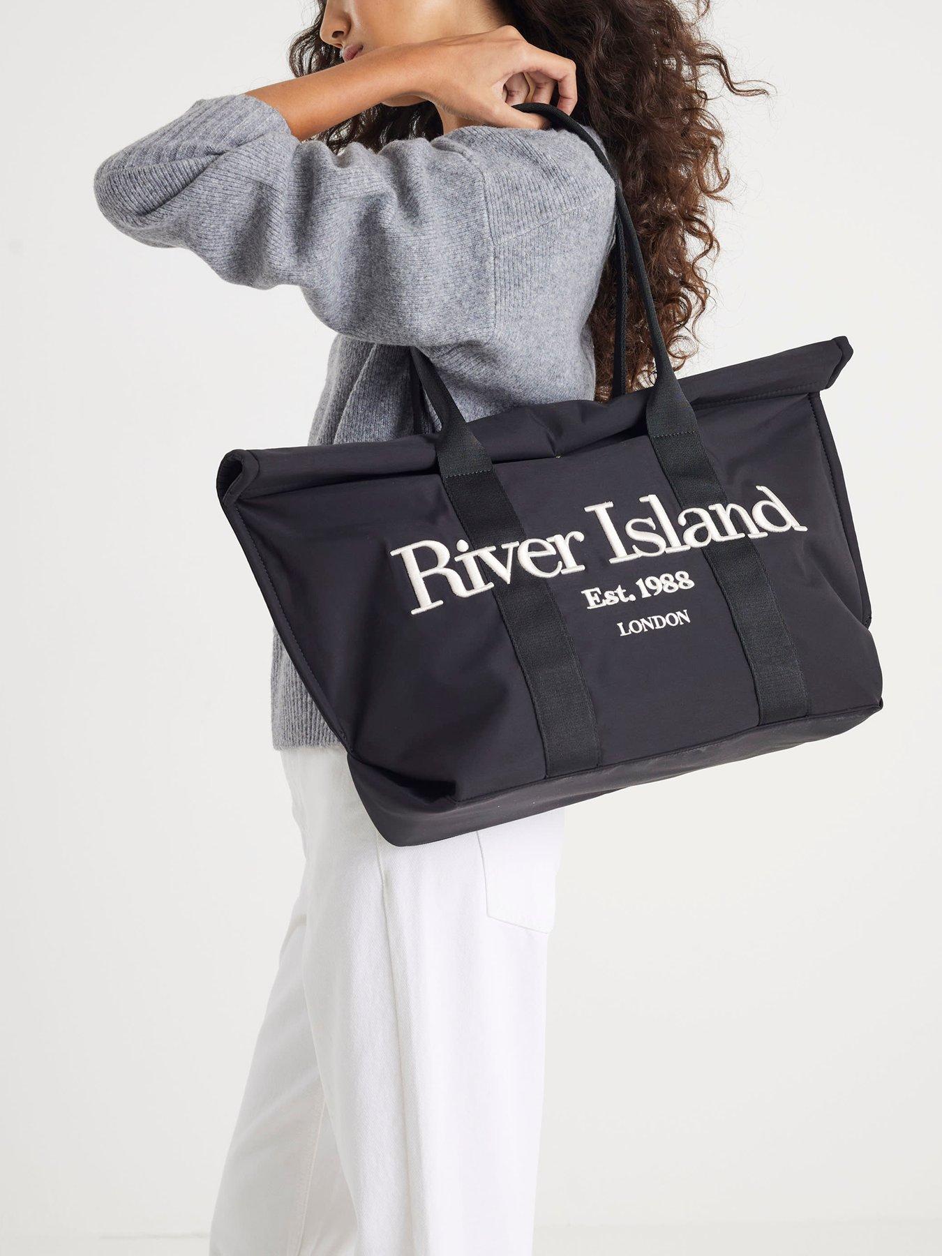 River Island Roll Top Holdall Bag - Black