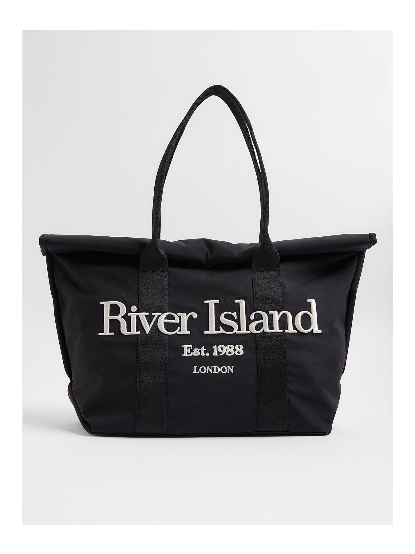  image of river-island-roll-top-holdall-bag-black