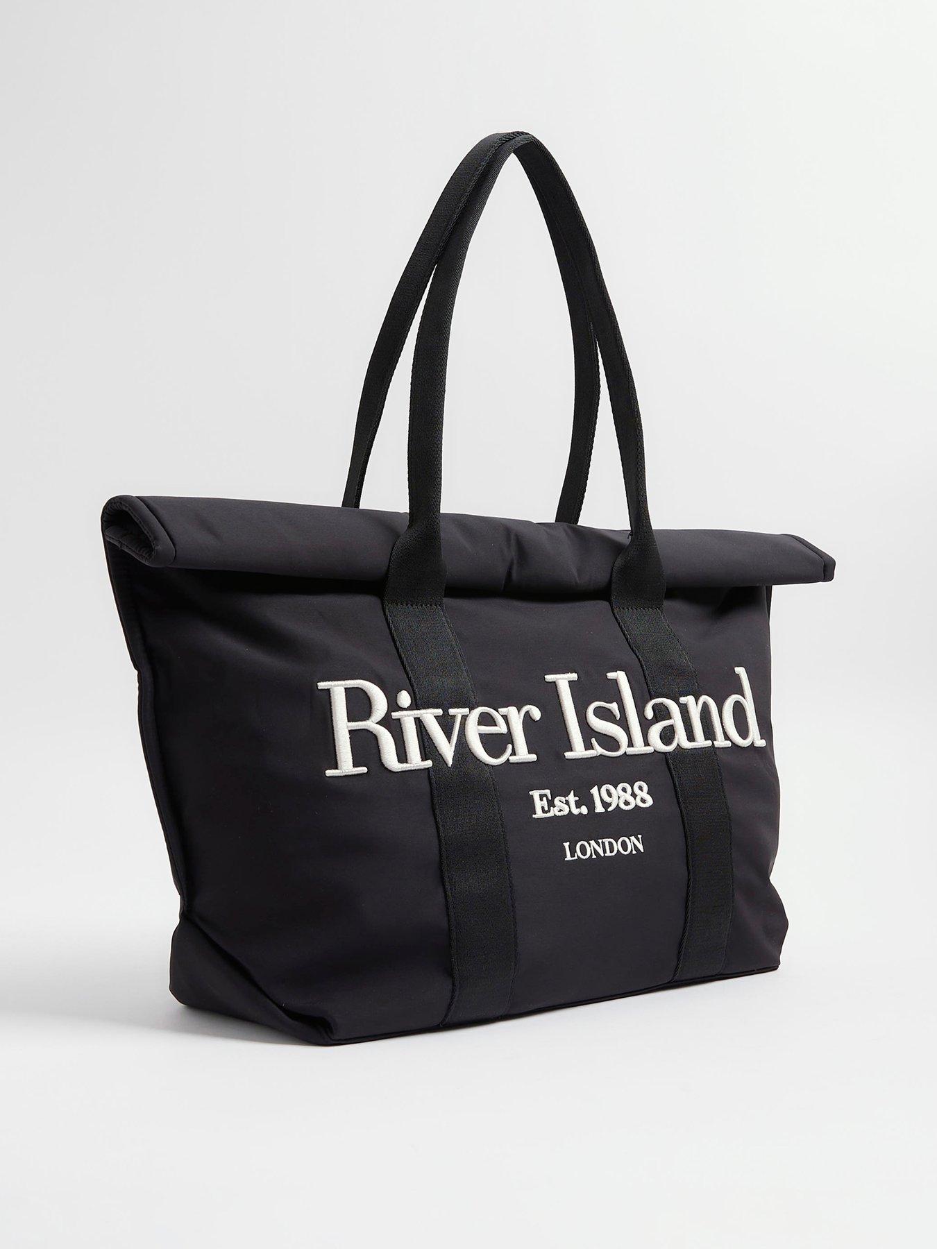 image of river-island-roll-top-holdall-bag-black