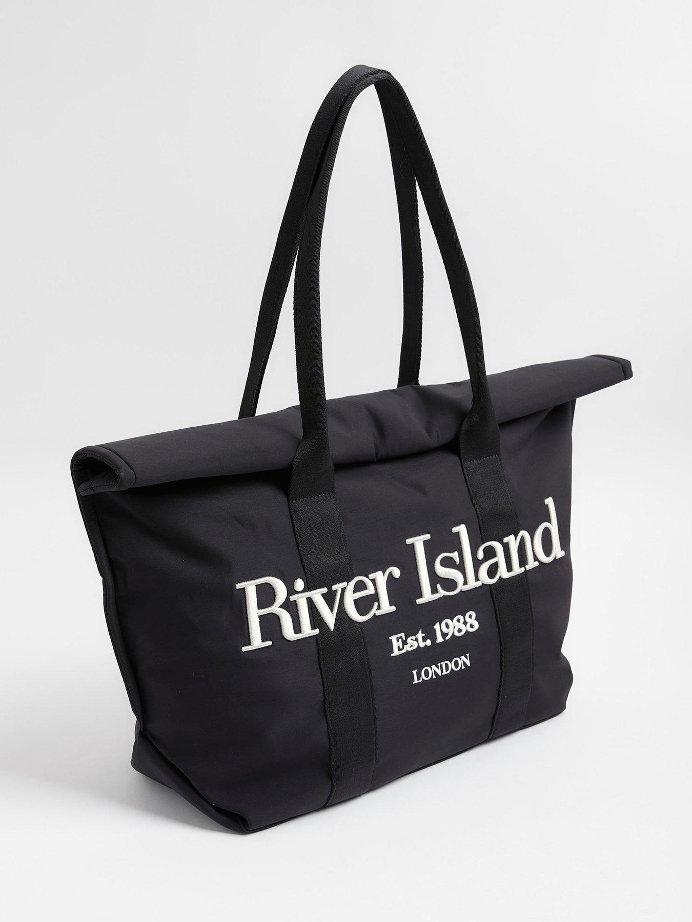  image of river-island-roll-top-holdall-bag-black