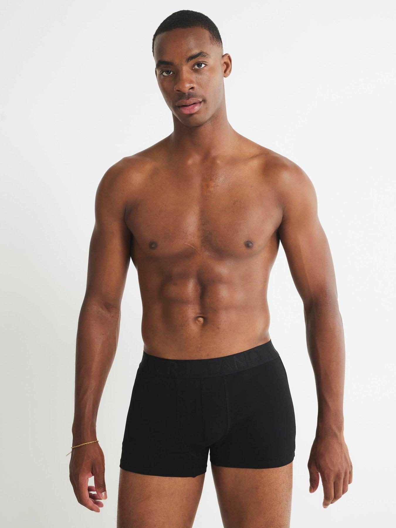  image of river-island-jacquard-waistband-pack-of-5-trunks-black