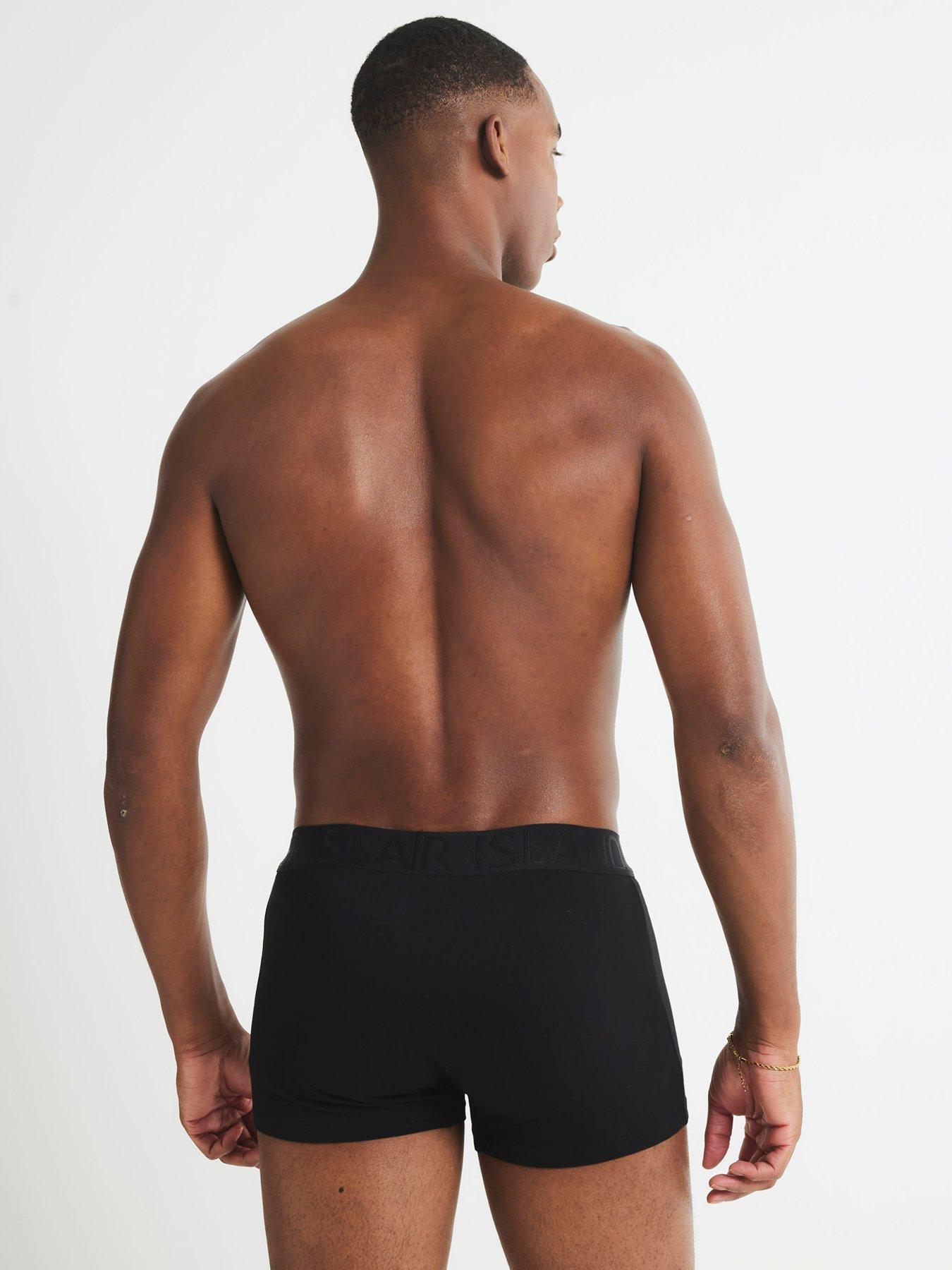  image of river-island-jacquard-waistband-pack-of-5-trunks-black