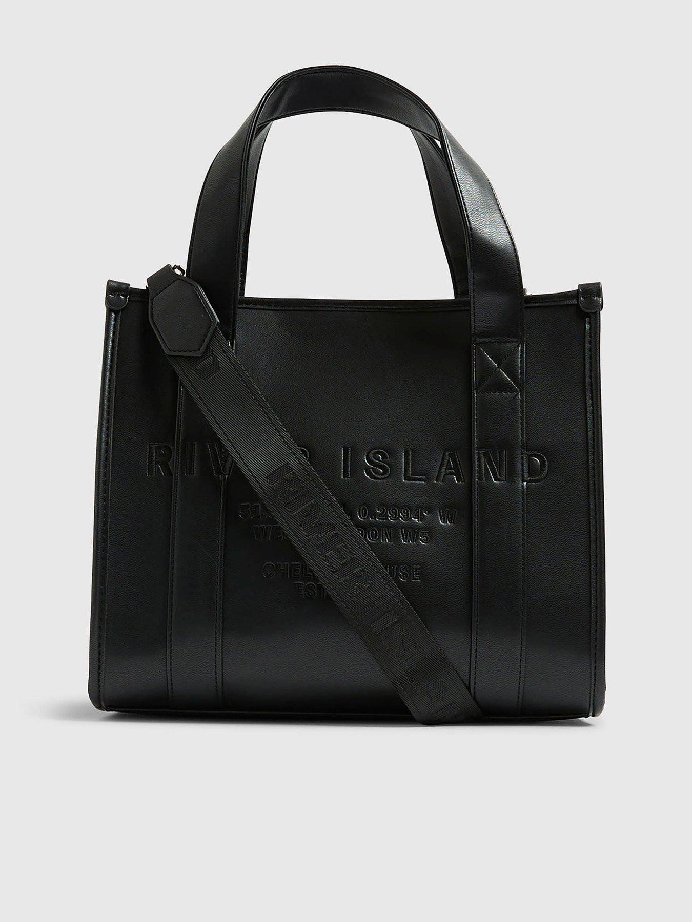  image of river-island-embroidered-tote-bag-black