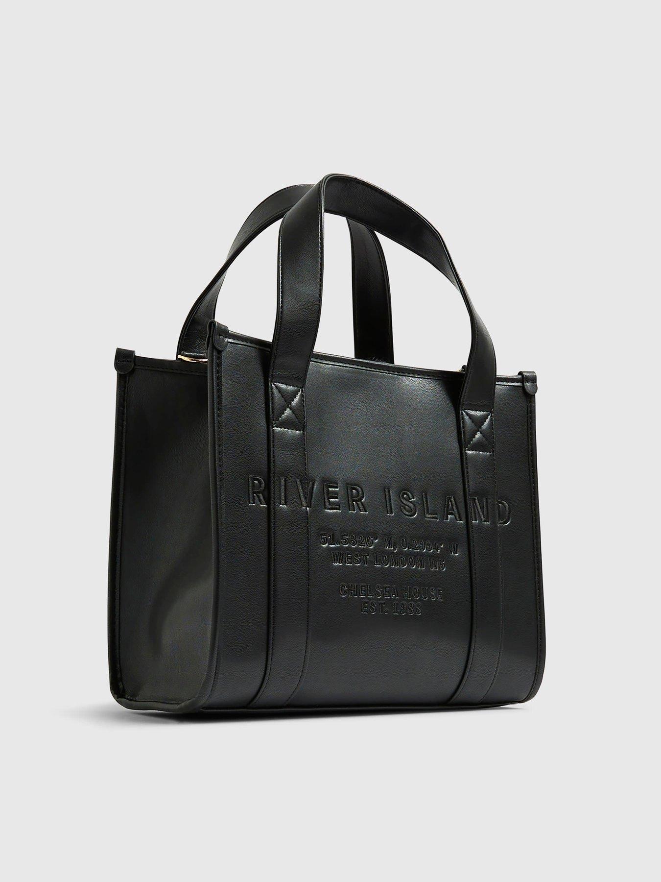  image of river-island-embroidered-tote-bag-black
