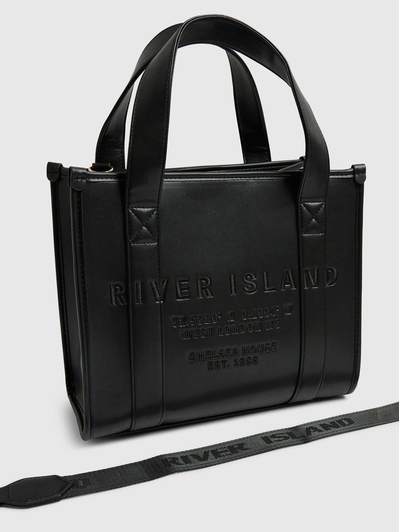 image of river-island-embroidered-tote-bag-black