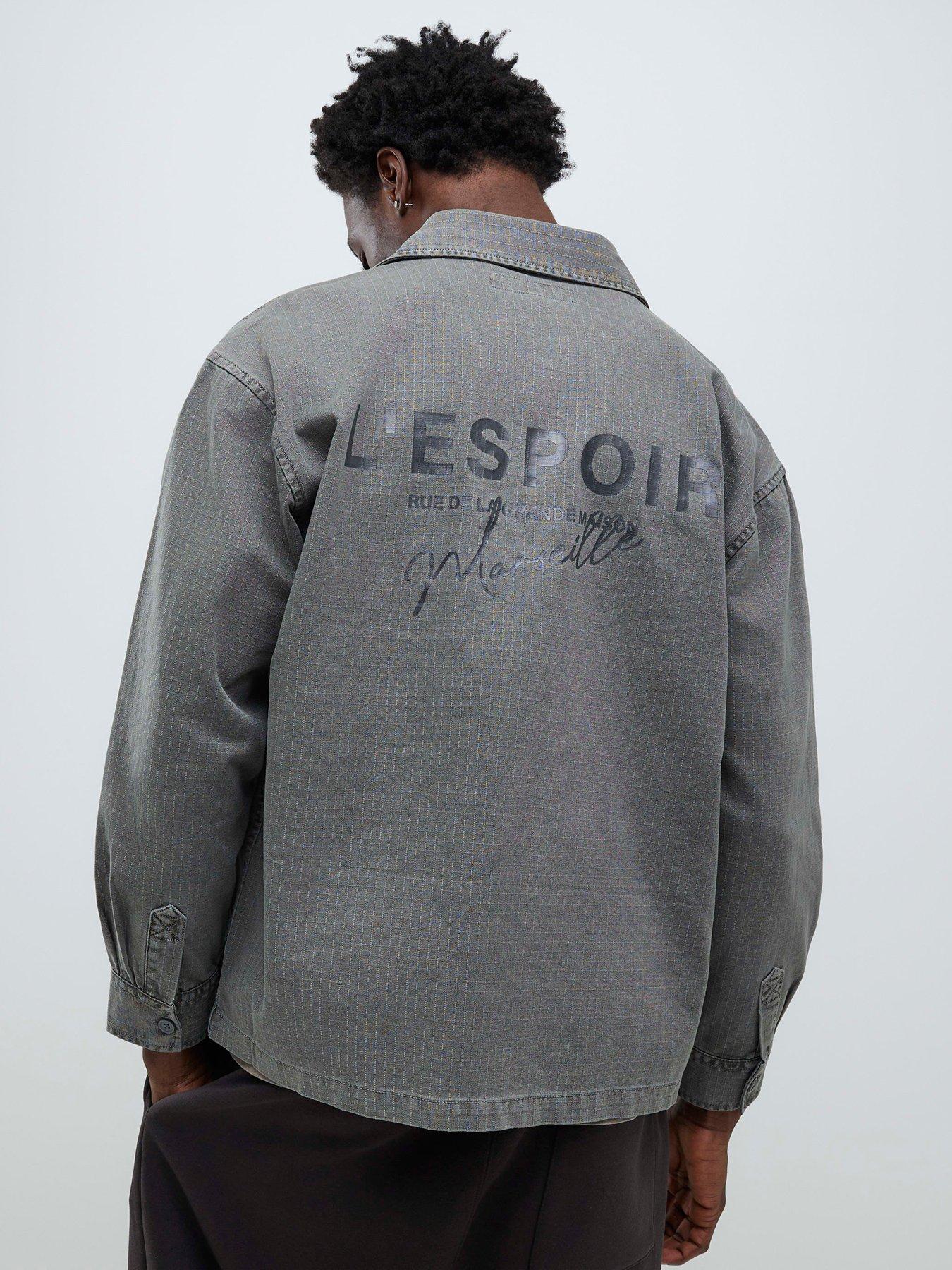  image of river-island-long-sleeve-lespoir-graphic-overshirt-grey