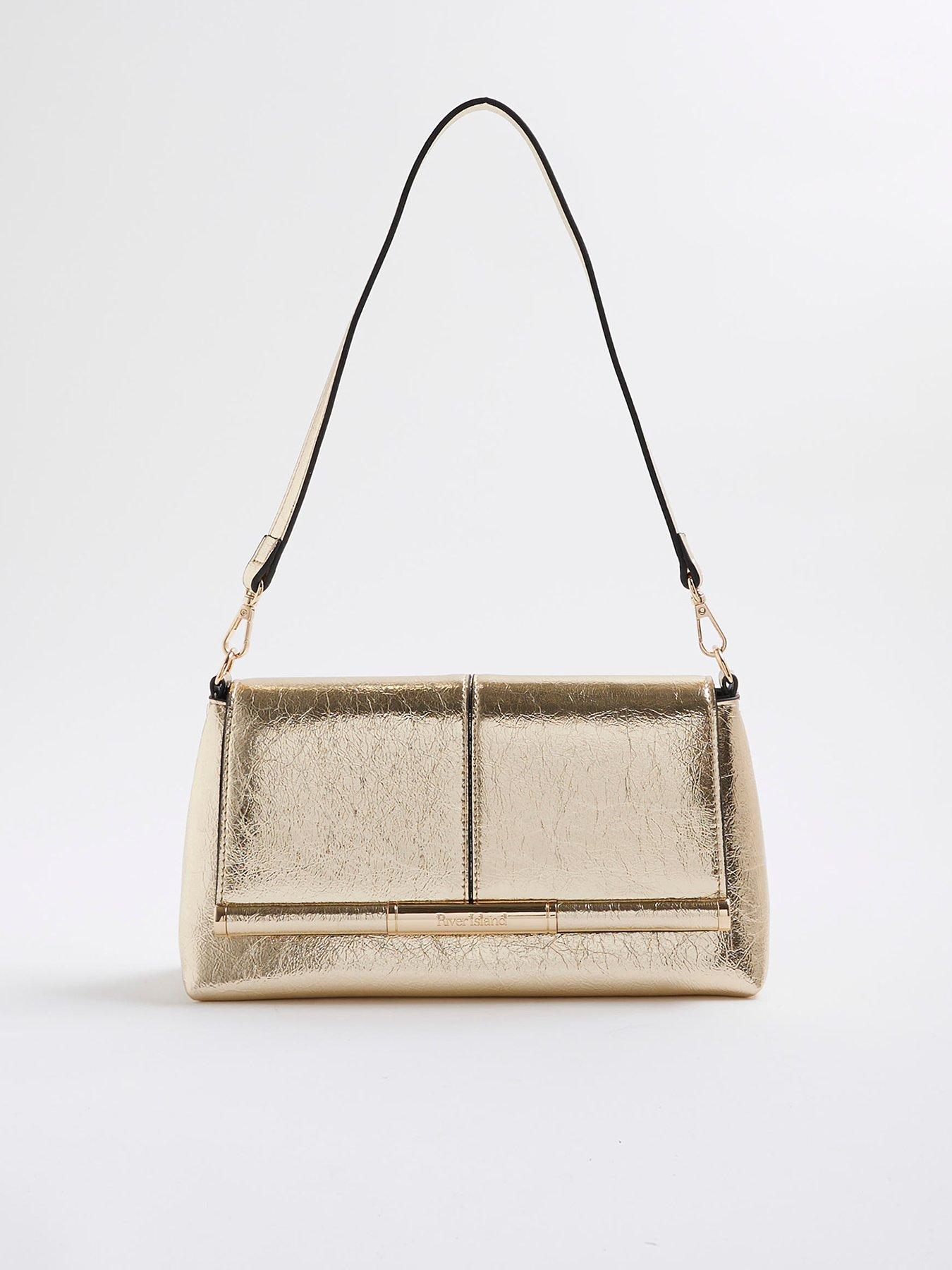  image of river-island-bar-front-clutch-bag-gold