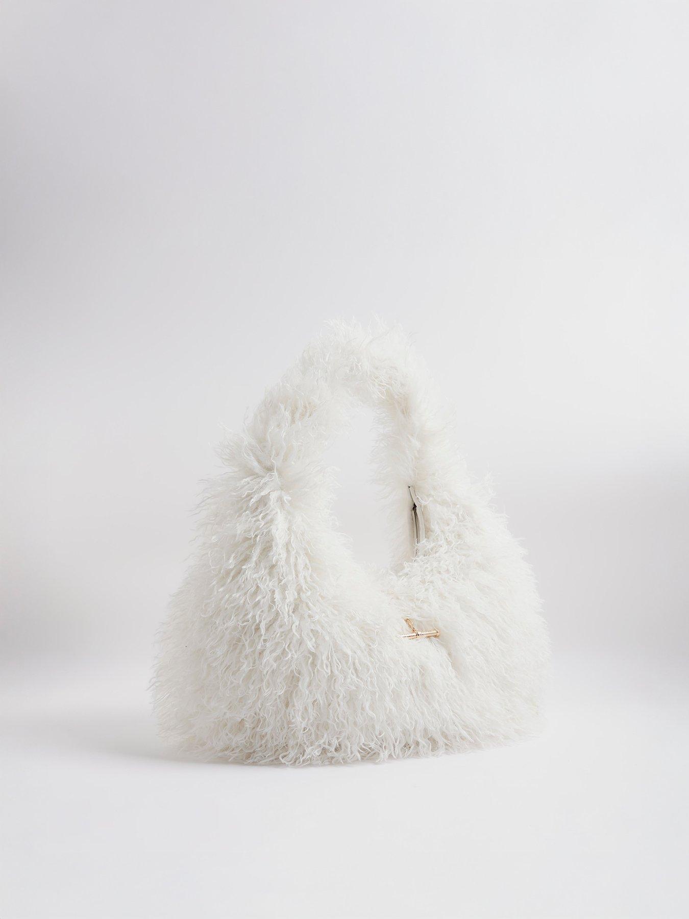  image of river-island-faux-fur-shoulder-bag-cream