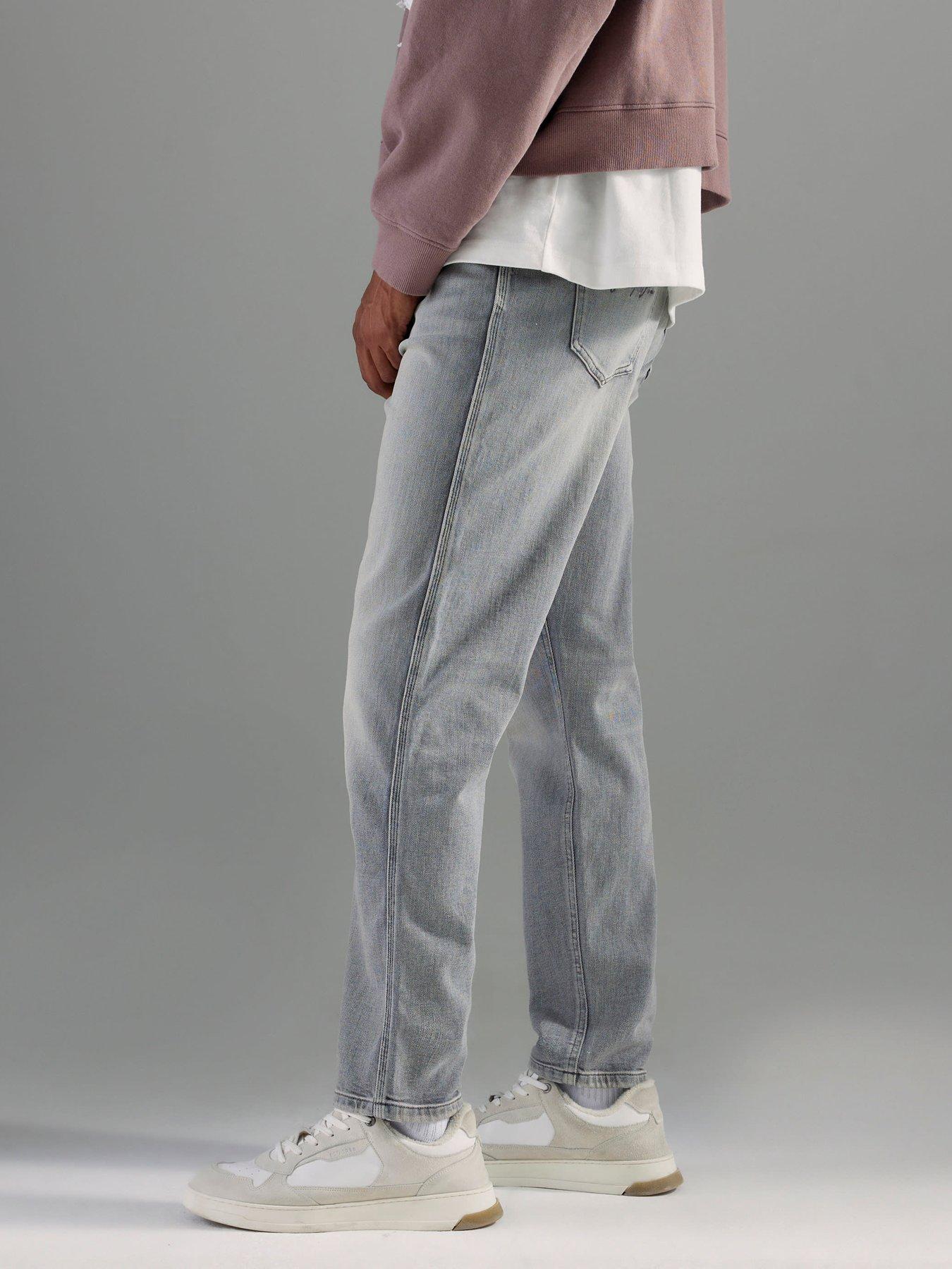  image of river-island-tapered-fit-jeans-grey