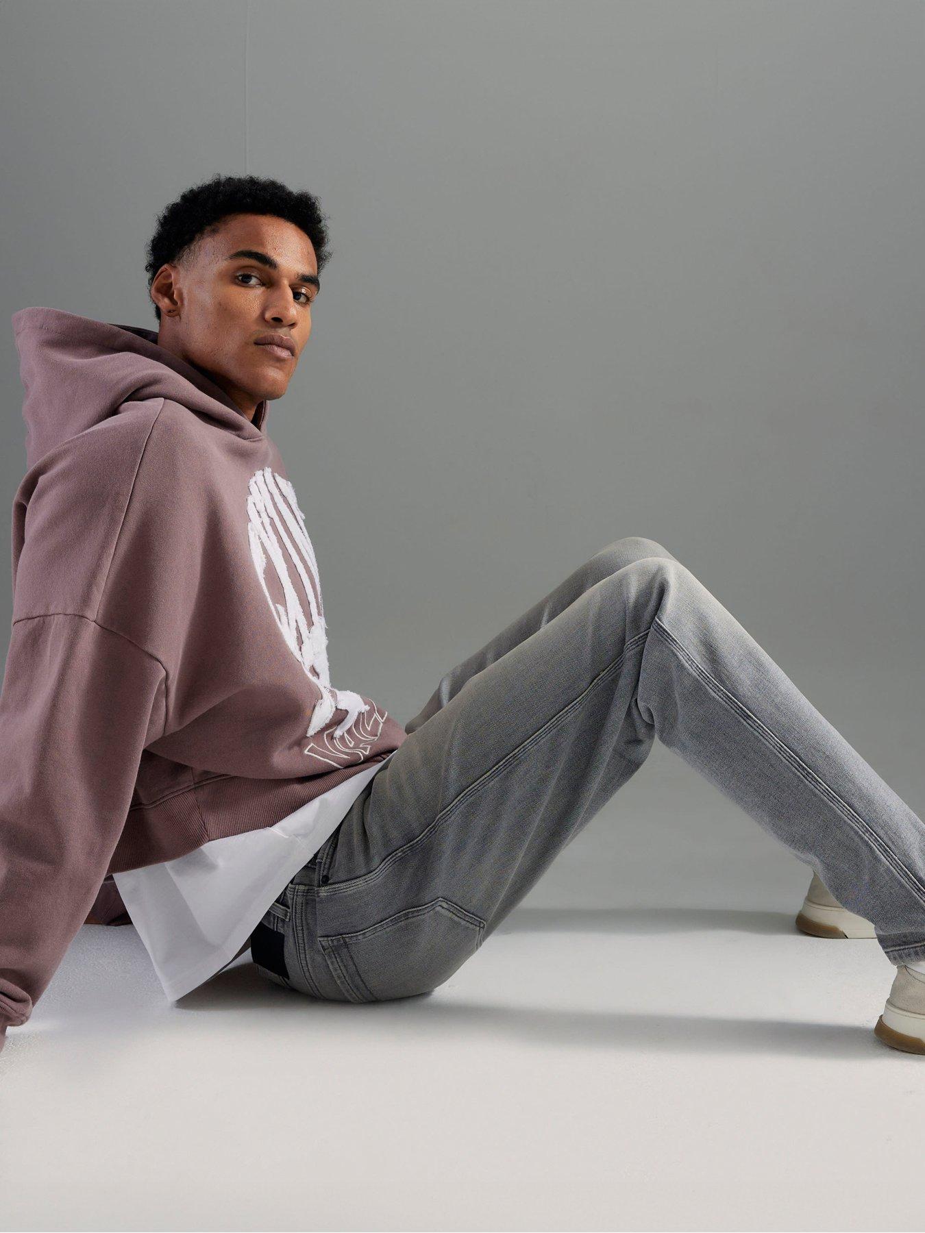  image of river-island-tapered-fit-jeans-grey