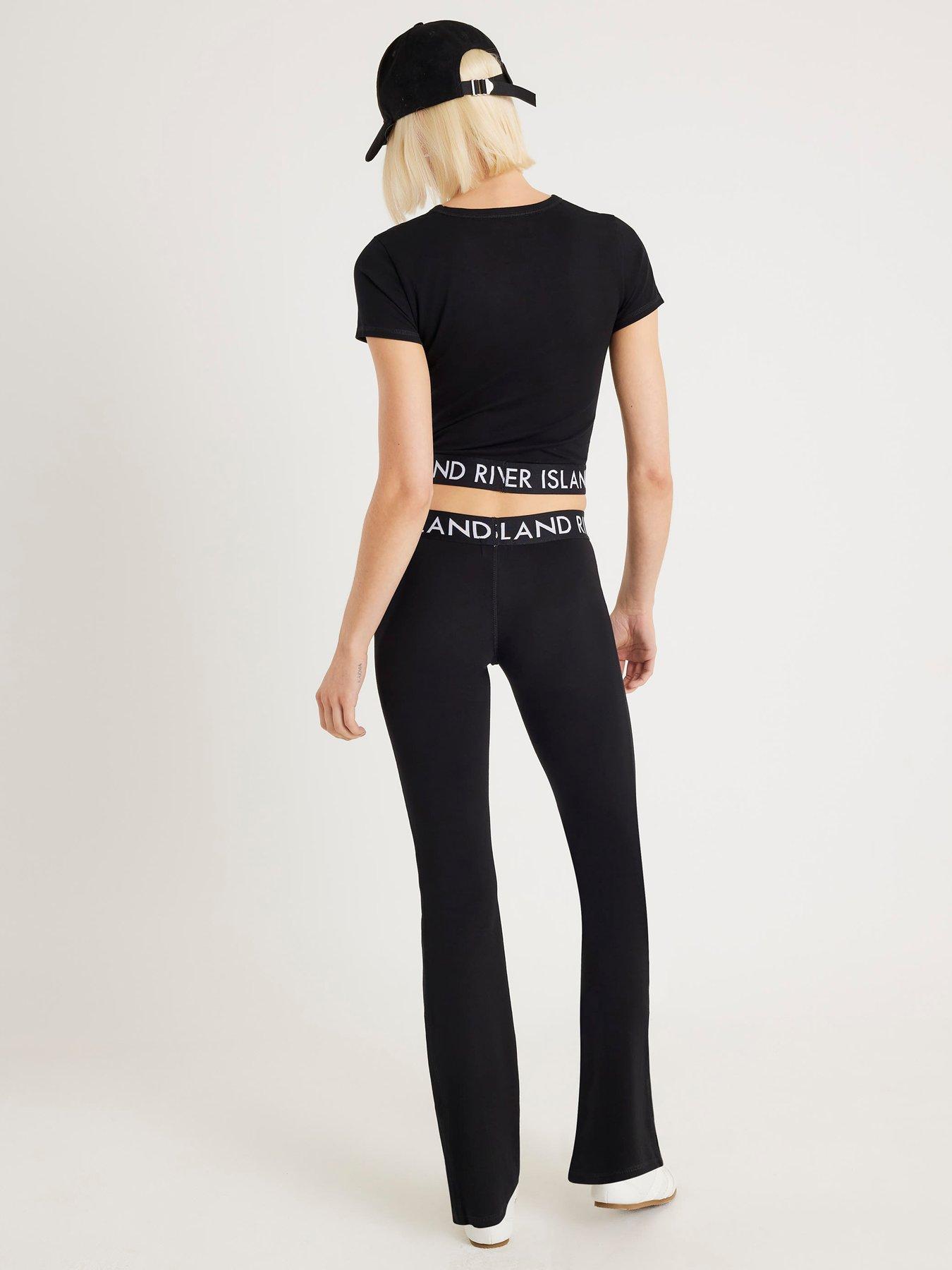  image of river-island-baby-t-shirt-and-flared-trousers-set-black