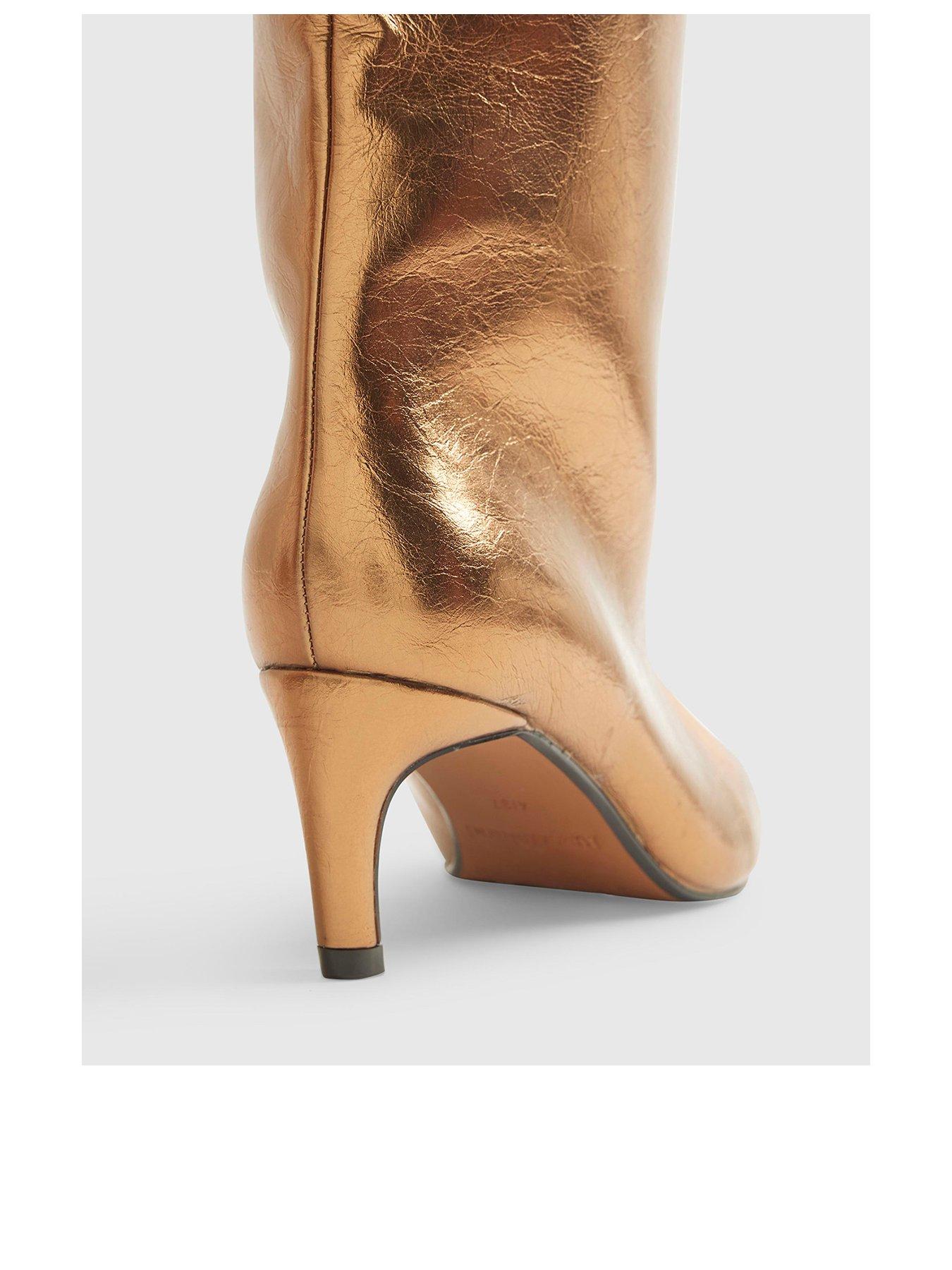 Image 4 of 4 of River Island Straight High Leg Boots - Brown