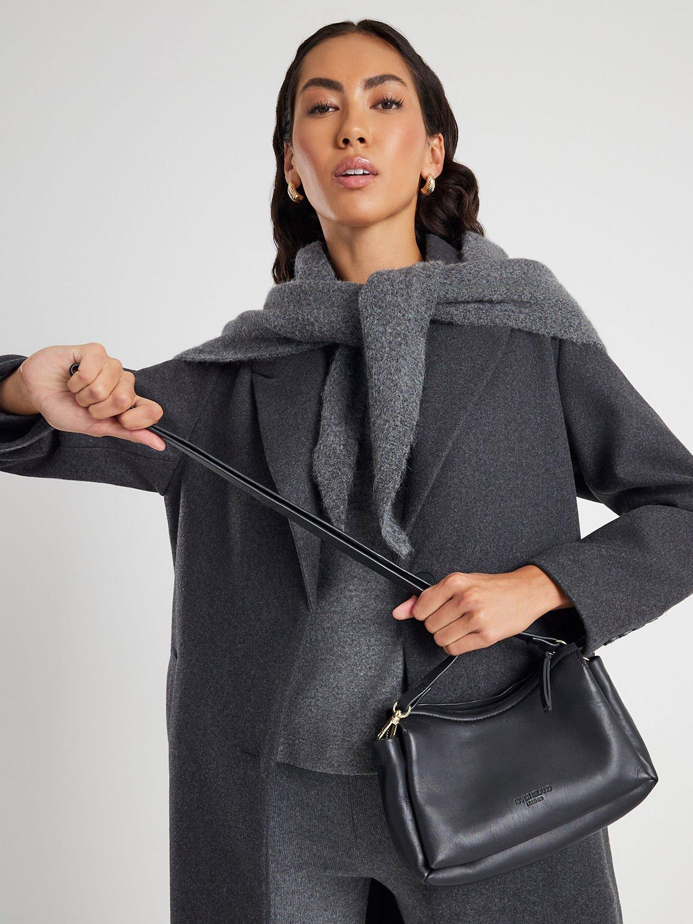 River Island Leather Cross Body Bag - Black